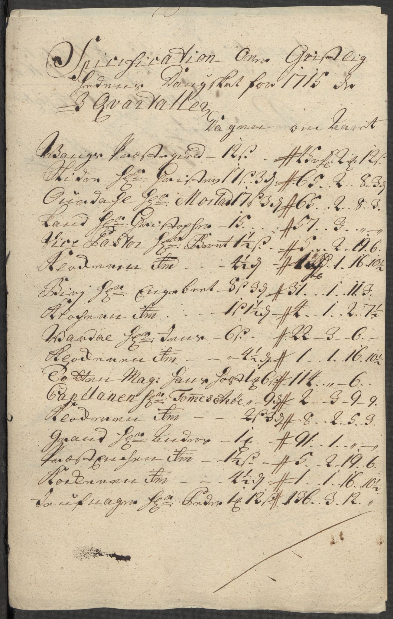 Rentekammeret inntil 1814, Reviderte regnskaper, Fogderegnskap, AV/RA-EA-4092/R18/L1314: Fogderegnskap Hadeland, Toten og Valdres, 1715, p. 299