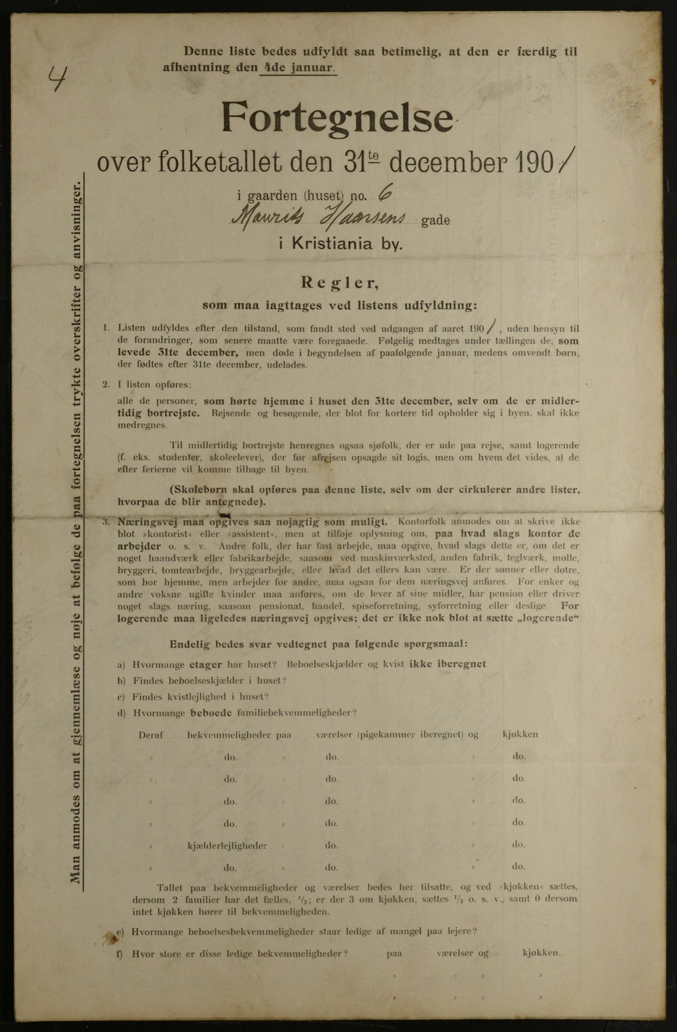 OBA, Municipal Census 1901 for Kristiania, 1901, p. 10006