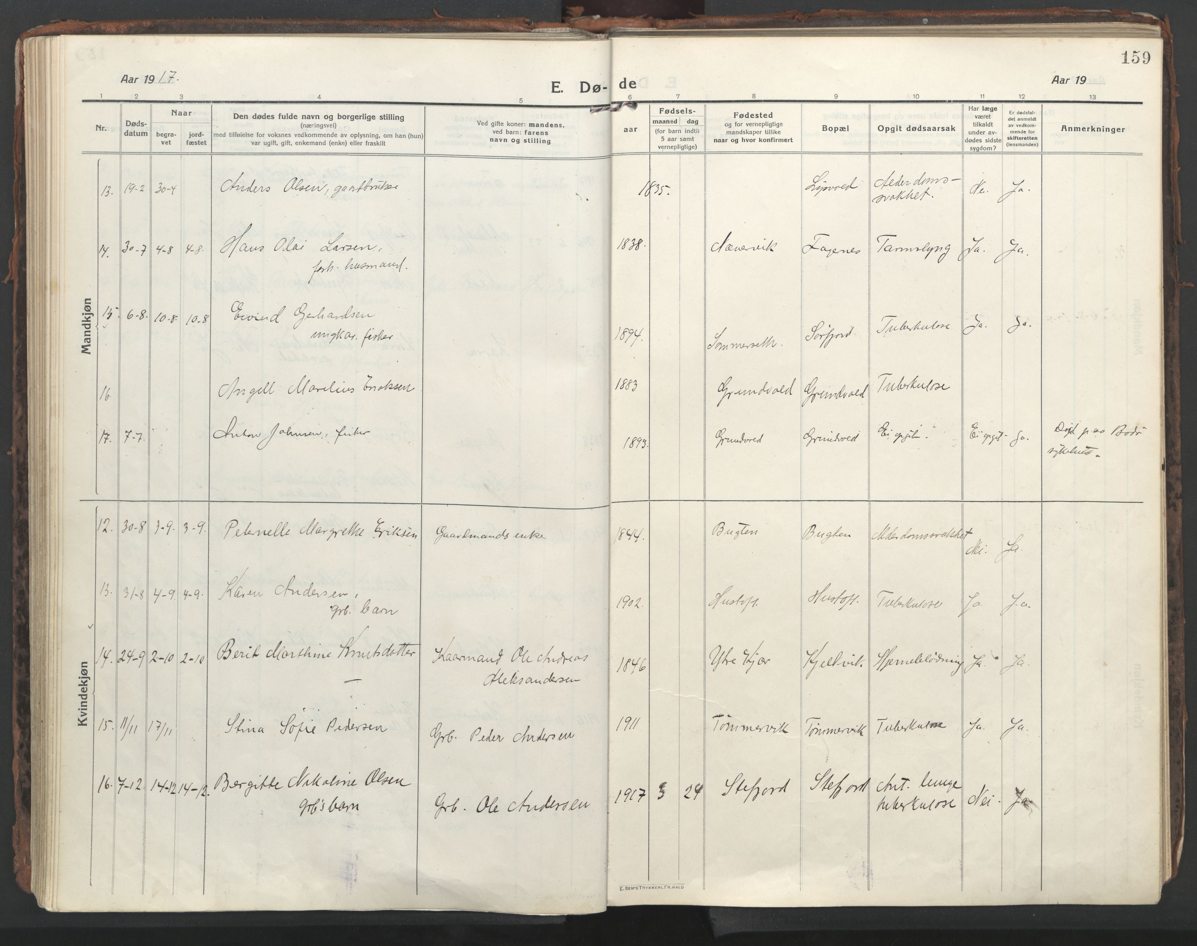 Ministerialprotokoller, klokkerbøker og fødselsregistre - Nordland, AV/SAT-A-1459/861/L0872: Parish register (official) no. 861A07, 1915-1924, p. 159