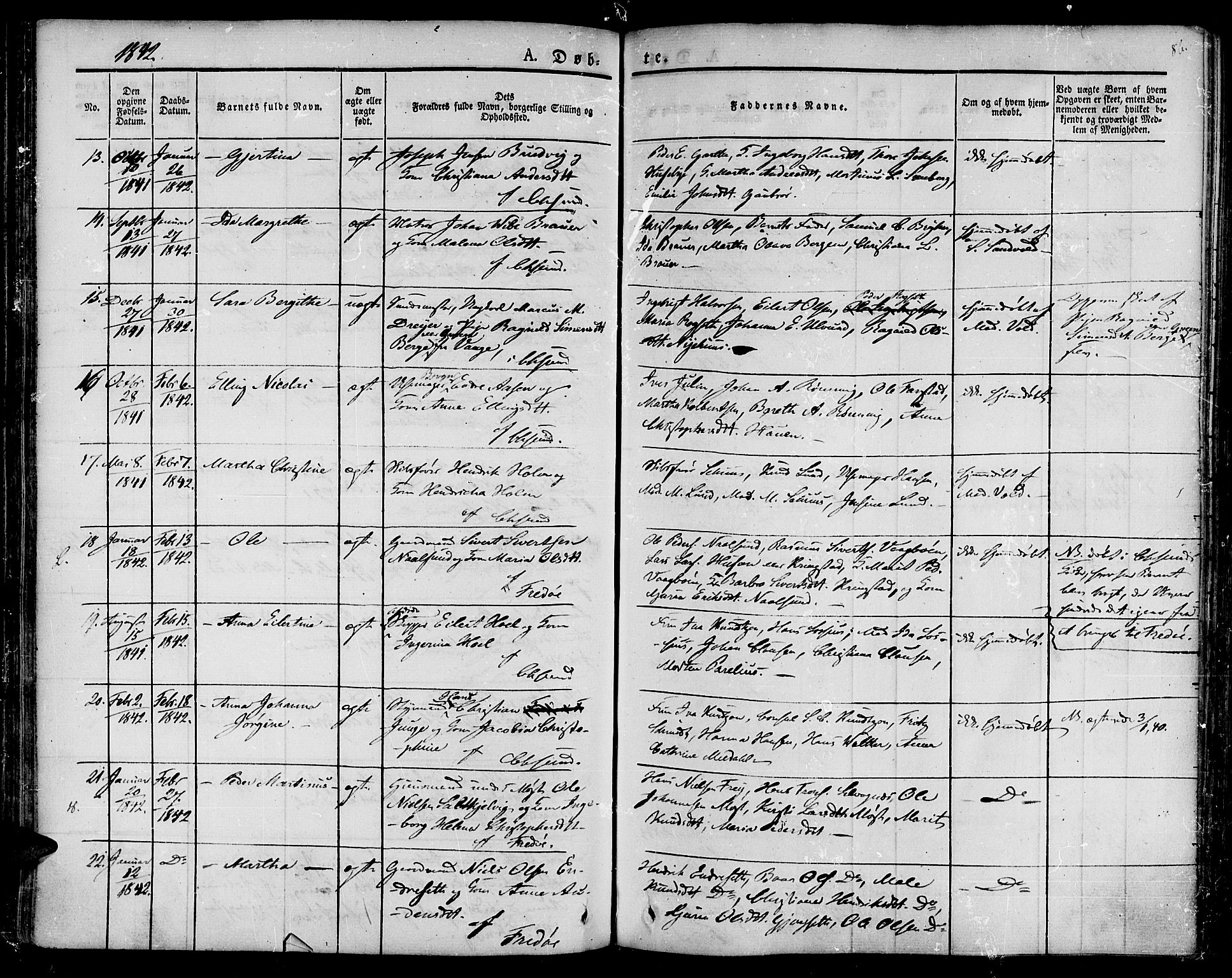 Ministerialprotokoller, klokkerbøker og fødselsregistre - Møre og Romsdal, AV/SAT-A-1454/572/L0843: Parish register (official) no. 572A06, 1832-1842, p. 86