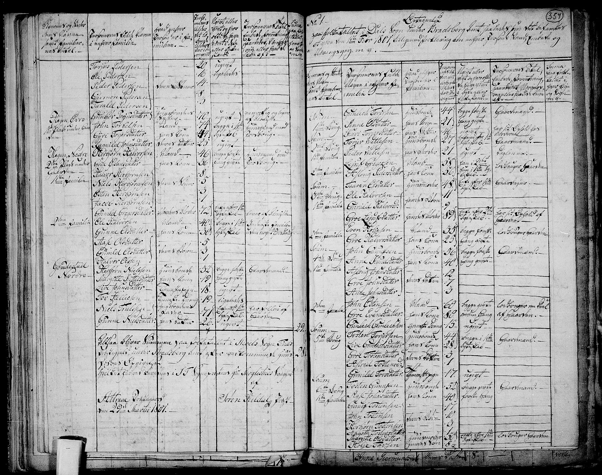 RA, 1801 census for 0826P Tinn, 1801, p. 356b-357a