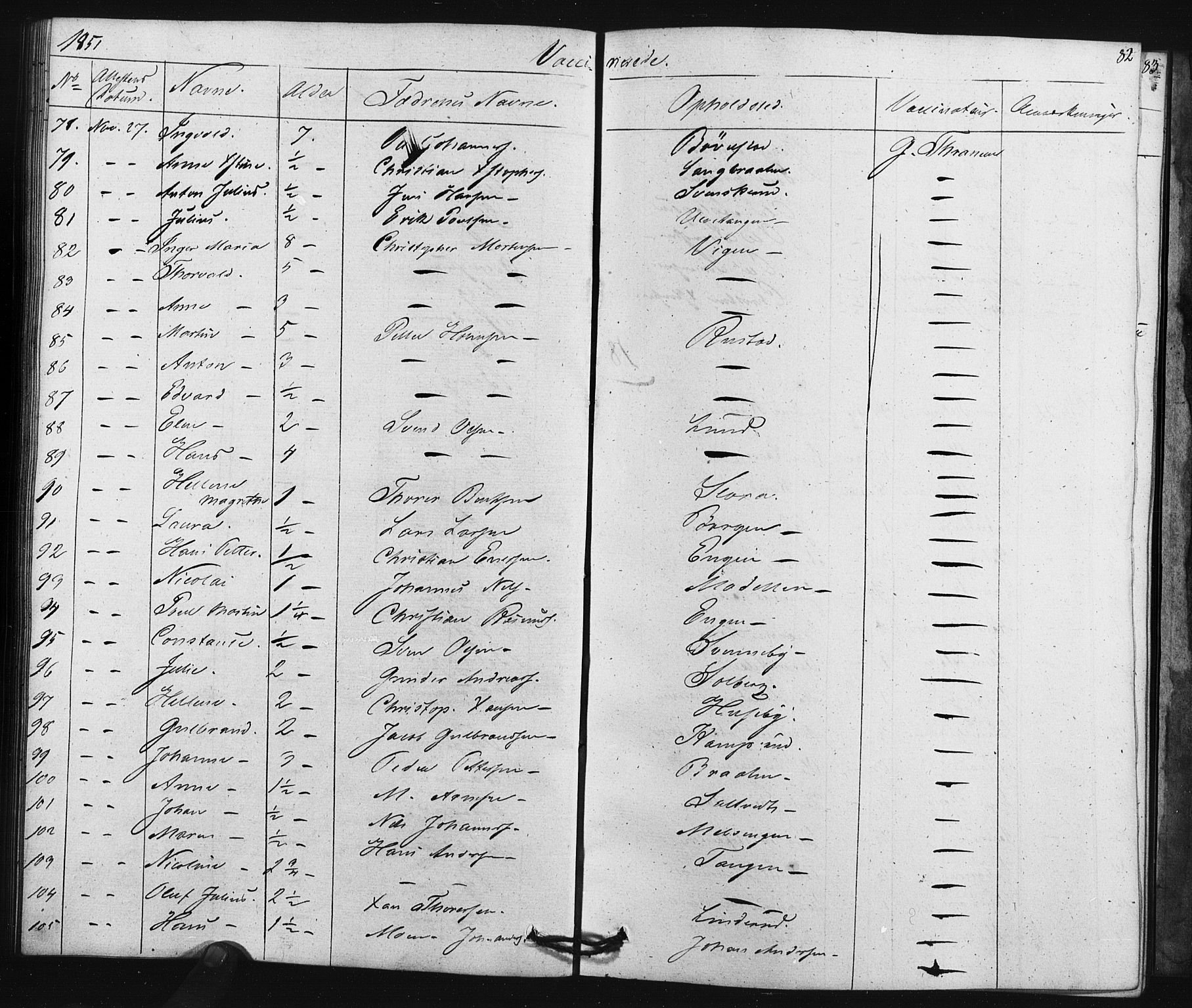 Enebakk prestekontor Kirkebøker, SAO/A-10171c/F/Fa/L0015: Parish register (official) no. I 15, 1830-1867, p. 82