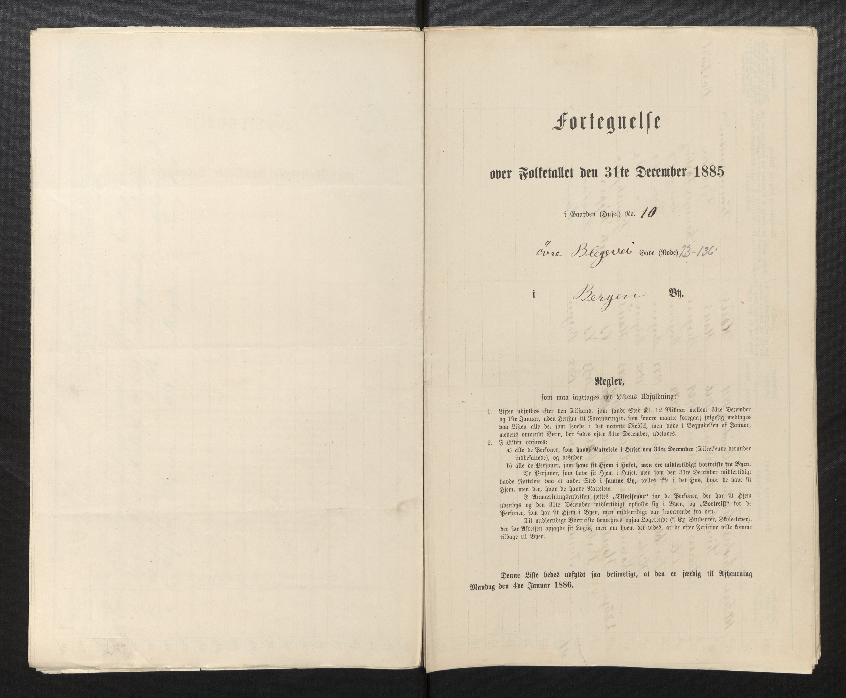 SAB, 1885 census for 1301 Bergen, 1885, p. 509