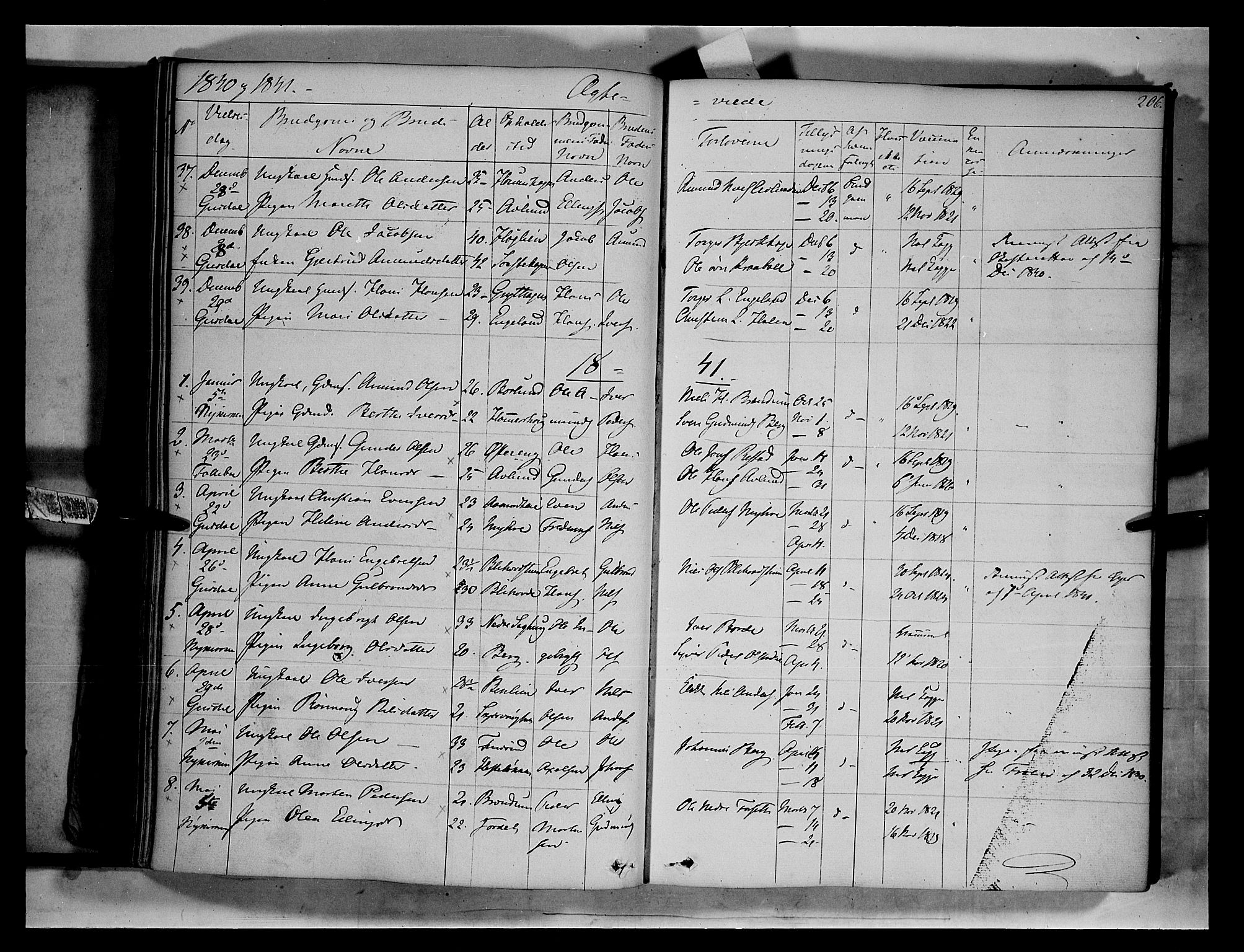 Gausdal prestekontor, SAH/PREST-090/H/Ha/Haa/L0007: Parish register (official) no. 7, 1840-1850, p. 206