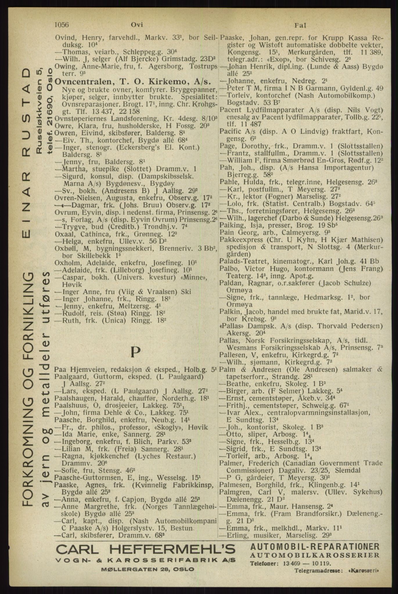 Kristiania/Oslo adressebok, PUBL/-, 1933, p. 1056