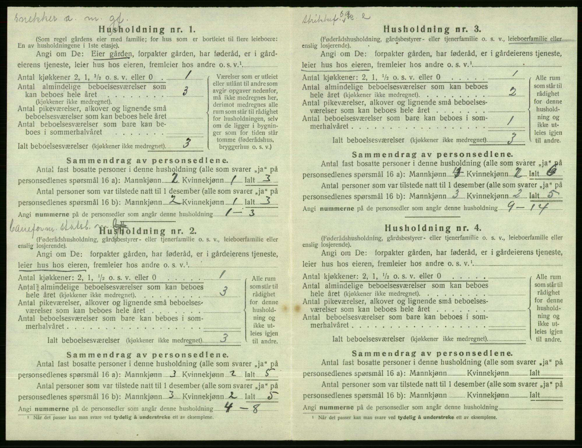 SAB, 1920 census for Evanger, 1920, p. 464