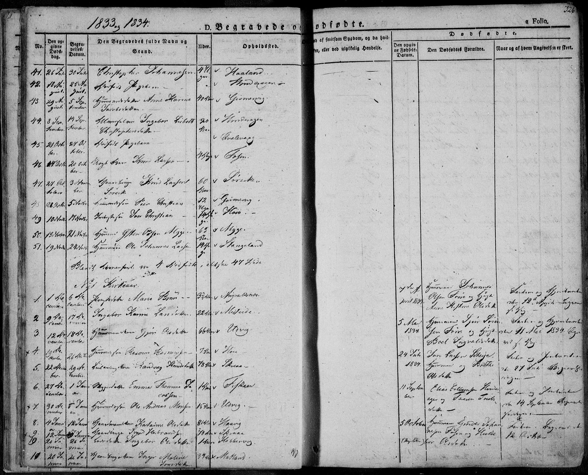 Avaldsnes sokneprestkontor, SAST/A -101851/H/Ha/Haa/L0005: Parish register (official) no. A 5.2, 1825-1841, p. 326