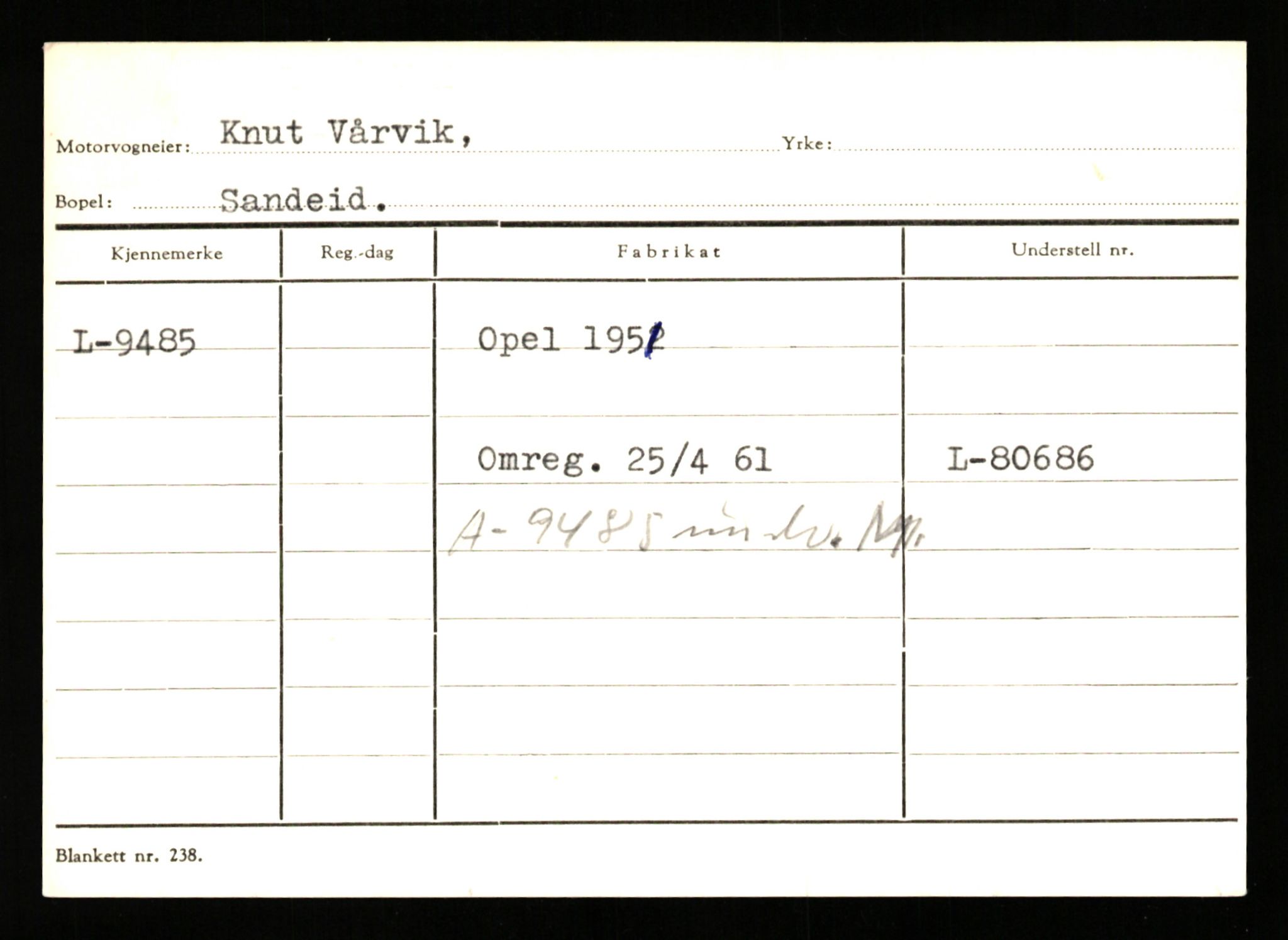 Stavanger trafikkstasjon, SAST/A-101942/0/G/L0002: Registreringsnummer: 5791 - 10405, 1930-1971, p. 2471