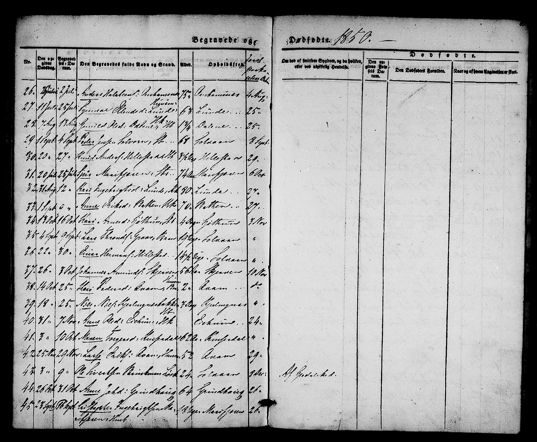 Hafslo sokneprestembete, AV/SAB-A-80301/H/Haa/Haaa/L0008: Parish register (official) no. A 8, 1834-1852, p. 45