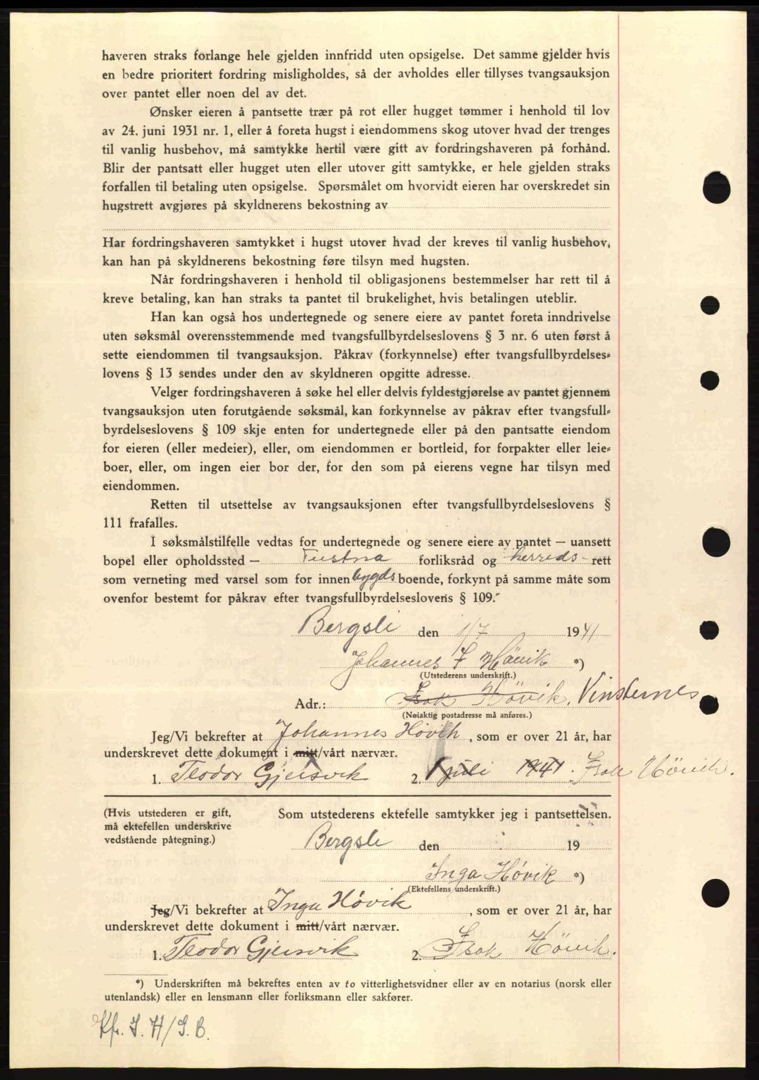 Nordmøre sorenskriveri, SAT/A-4132/1/2/2Ca: Mortgage book no. B88, 1941-1942, Diary no: : 1138/1941