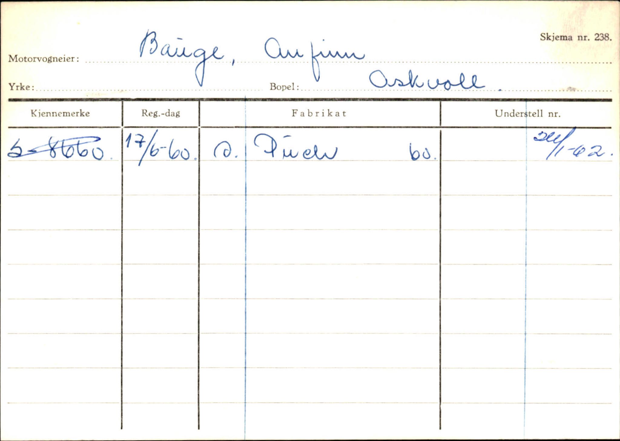 Statens vegvesen, Sogn og Fjordane vegkontor, AV/SAB-A-5301/4/F/L0132: Eigarregister Askvoll A-Å. Balestrand A-Å, 1945-1975, p. 87