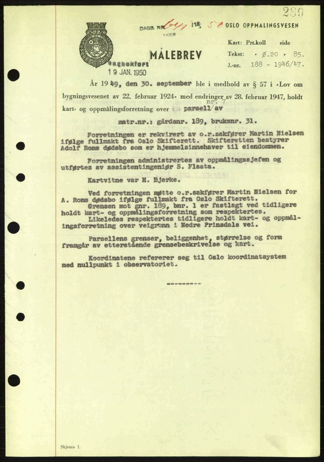 Oslo byskriverembete, AV/SAO-A-10227/G/Gb/Gbd/Gbda/L0017: Mortgage book no. A215, 1949-1950, Diary no: : 641/1950