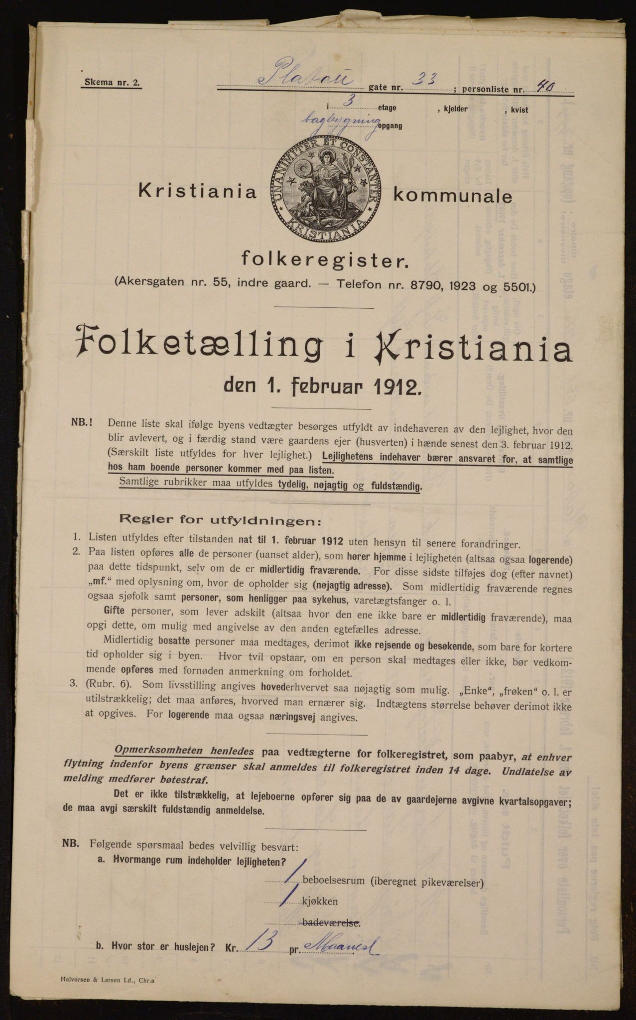 OBA, Municipal Census 1912 for Kristiania, 1912, p. 81368