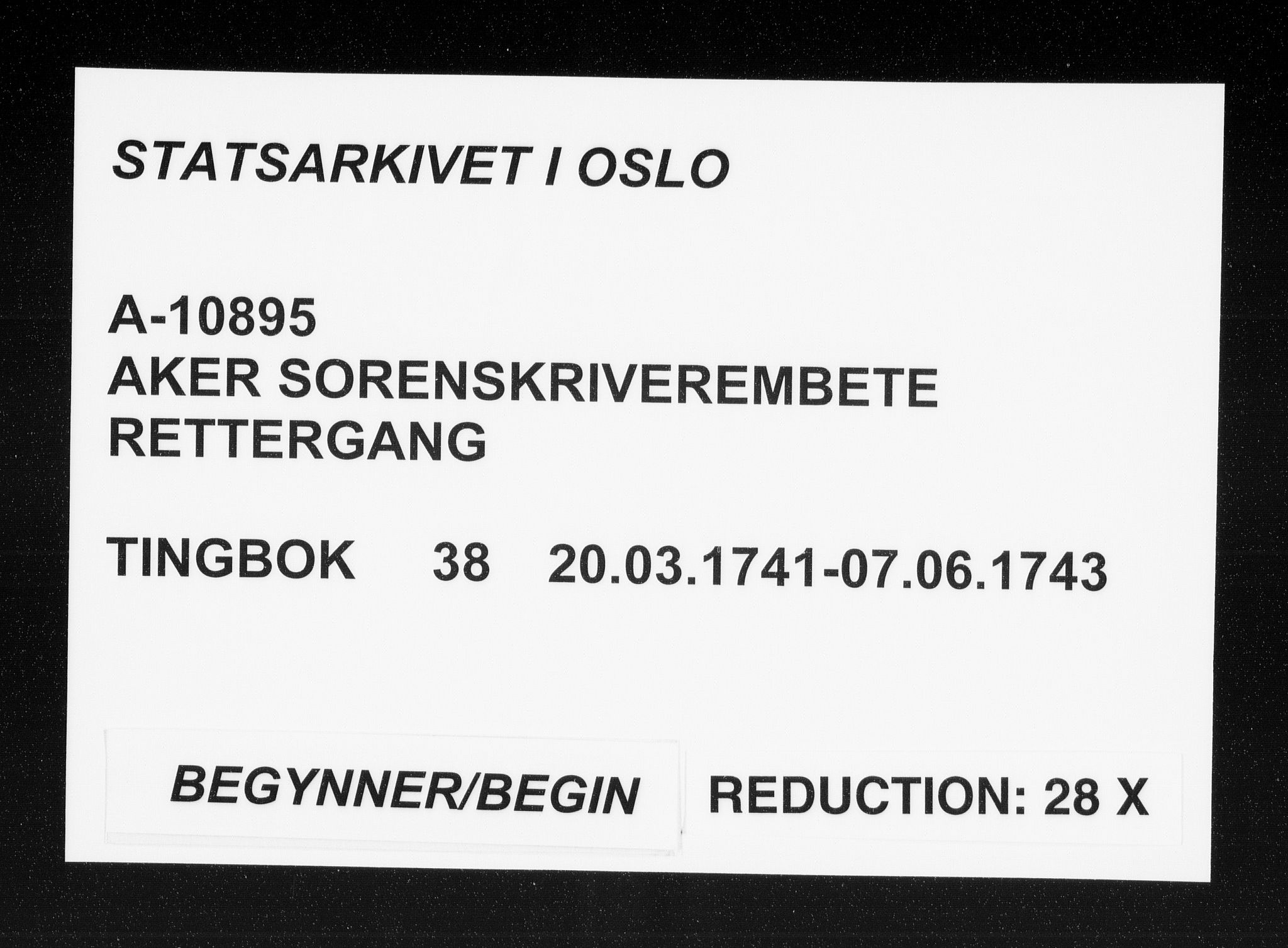 Aker sorenskriveri, AV/SAO-A-10895/F/Fb/L0038: Tingbok, 1741-1743