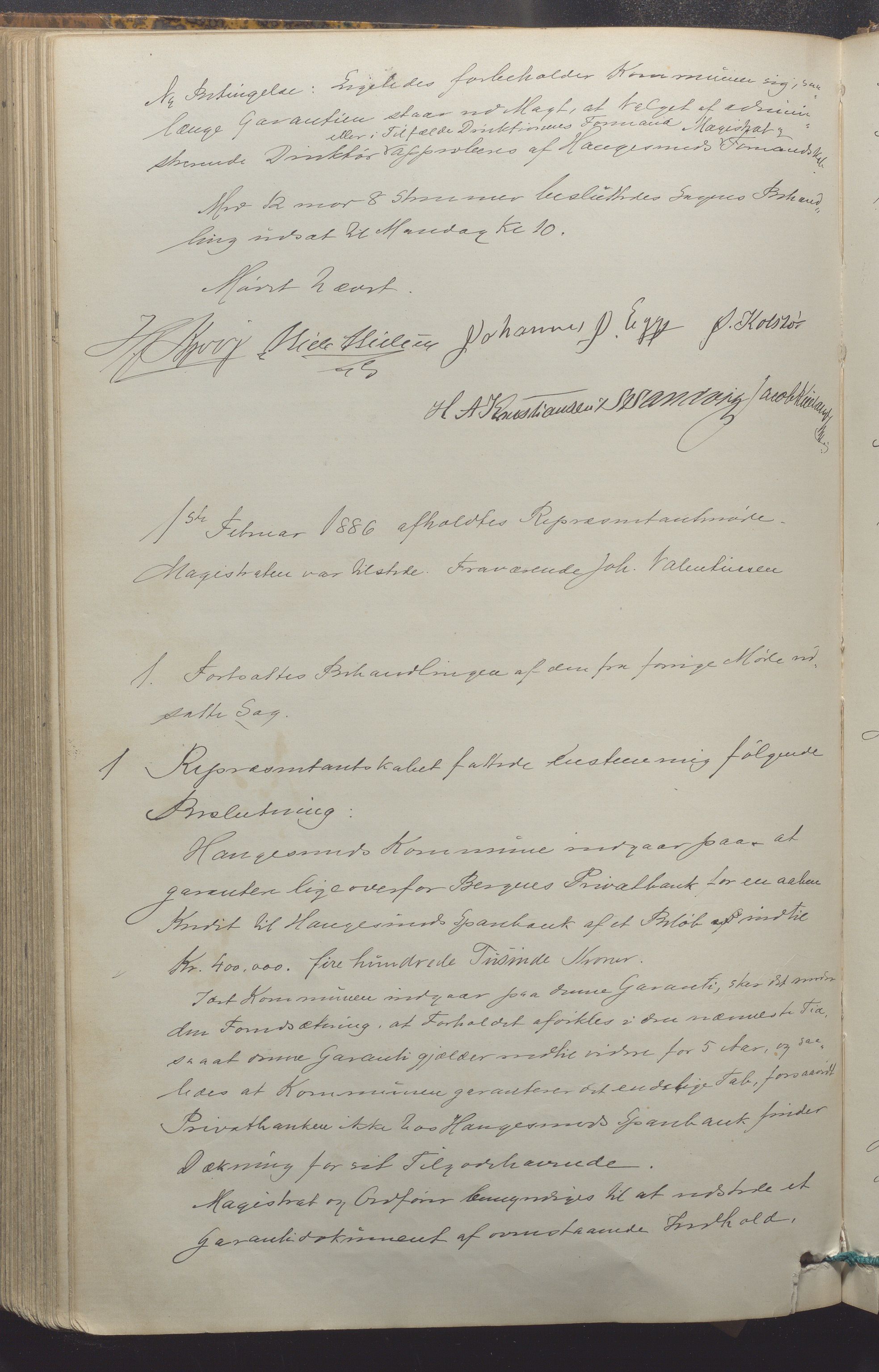 Haugesund kommune - Formannskapet, IKAR/X-0001/A/L0004: Møtebok, 1878-1887, p. 153b