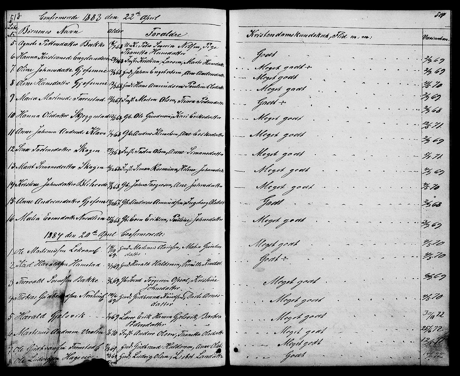 Østre Gausdal prestekontor, SAH/PREST-092/H/Ha/Hab/L0001: Parish register (copy) no. 1, 1863-1893, p. 513-514