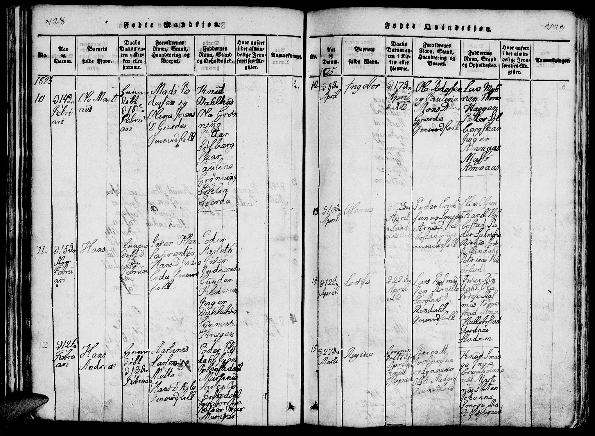 Ministerialprotokoller, klokkerbøker og fødselsregistre - Møre og Romsdal, AV/SAT-A-1454/519/L0260: Parish register (copy) no. 519C01, 1817-1829, p. 128-129