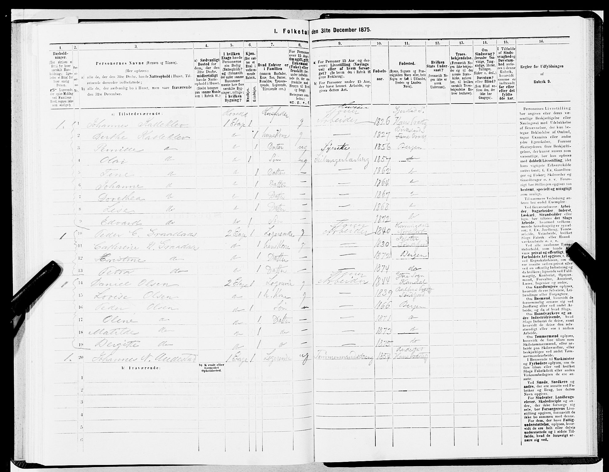 SAB, 1875 census for 1301 Bergen, 1875, p. 2510