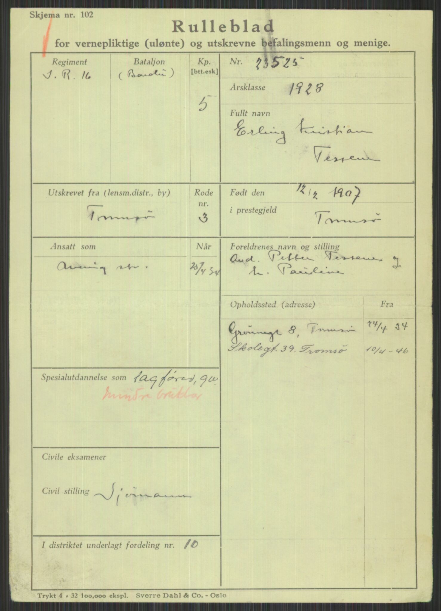 Forsvaret, Troms infanteriregiment nr. 16, AV/RA-RAFA-3146/P/Pa/L0013/0003: Rulleblad / Rulleblad for regimentets menige mannskaper, årsklasse 1928, 1928, p. 753