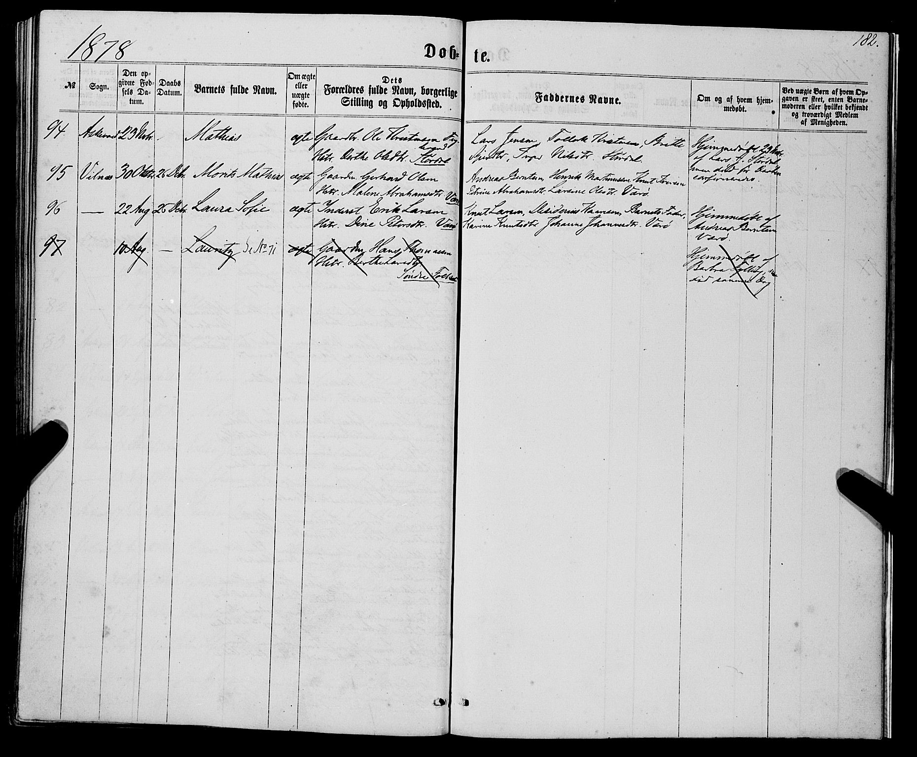 Askvoll sokneprestembete, SAB/A-79501/H/Haa/Haaa/L0012: Parish register (official) no. A 12, 1859-1878, p. 182