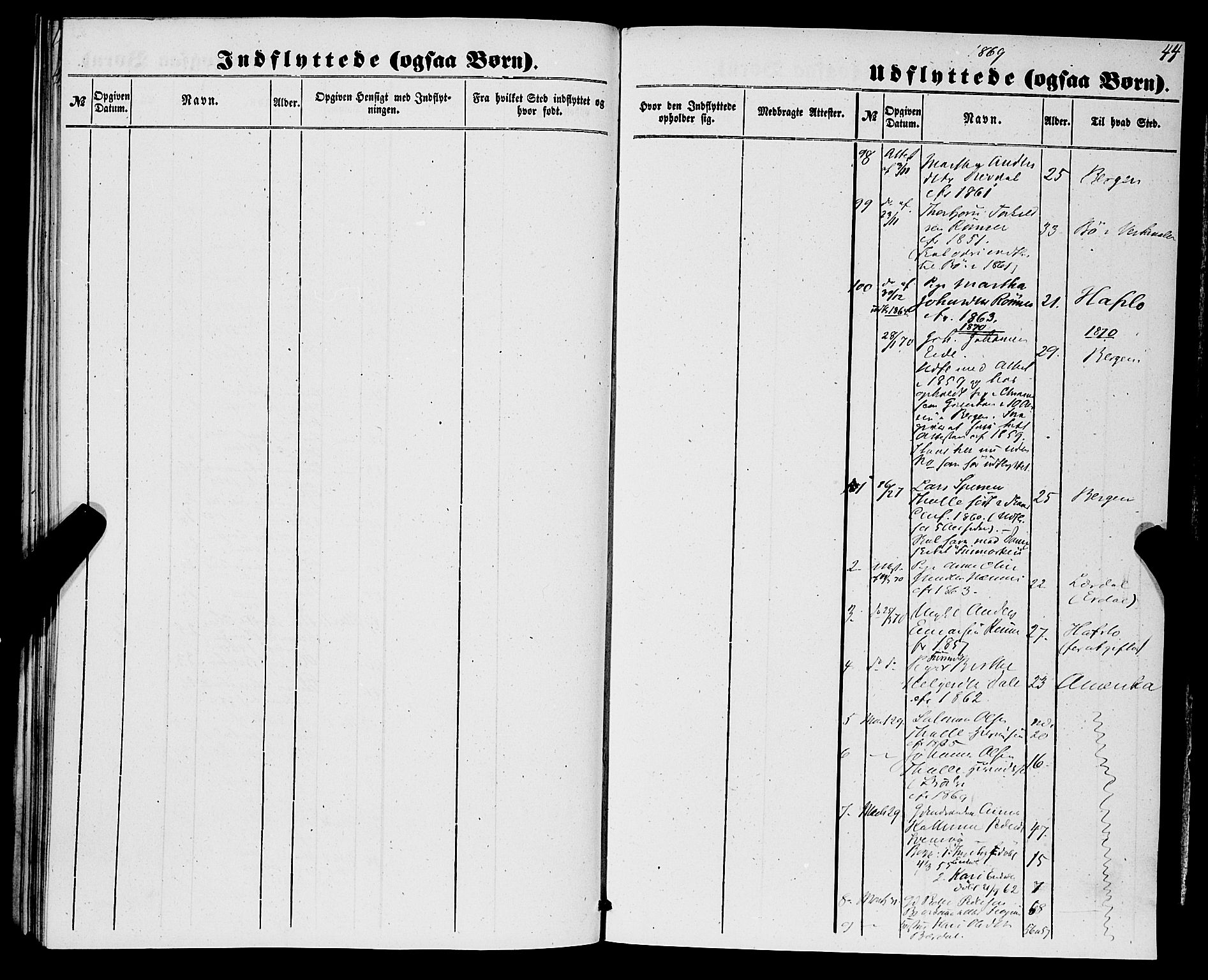 Luster sokneprestembete, AV/SAB-A-81101/H/Haa/Haaa/L0009: Parish register (official) no. A 9, 1856-1871, p. 44