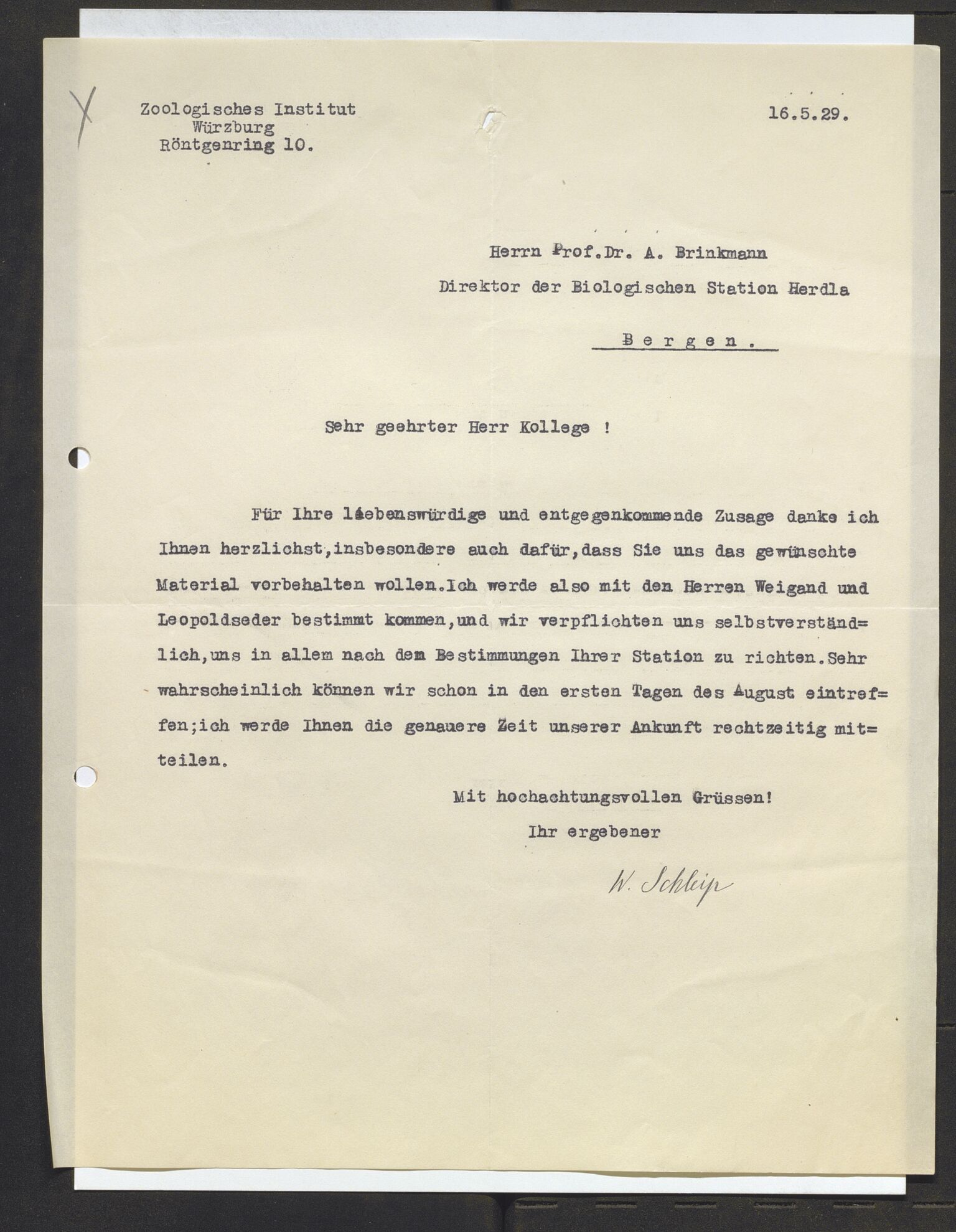 Bergens Museum, AV/SAB-A-17301/13/D/L0002: Korrespondanse , 1928-1940, p. 242