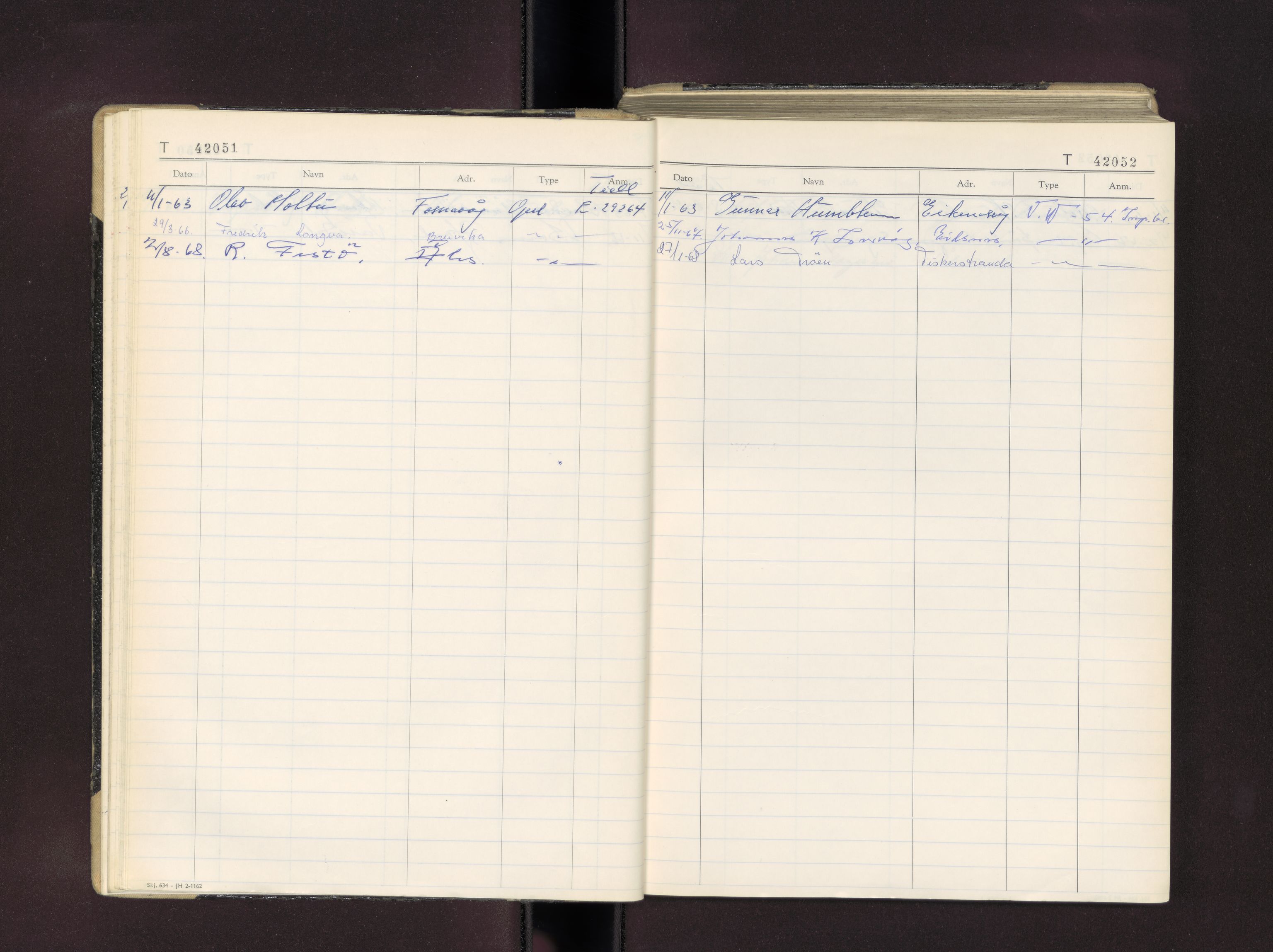 Møre og Romsdal vegkontor - Ålesund trafikkstasjon, AV/SAT-A-4099/F/Fc/L0037: Bilregister; T 42000 - T 42499, 1960-1970