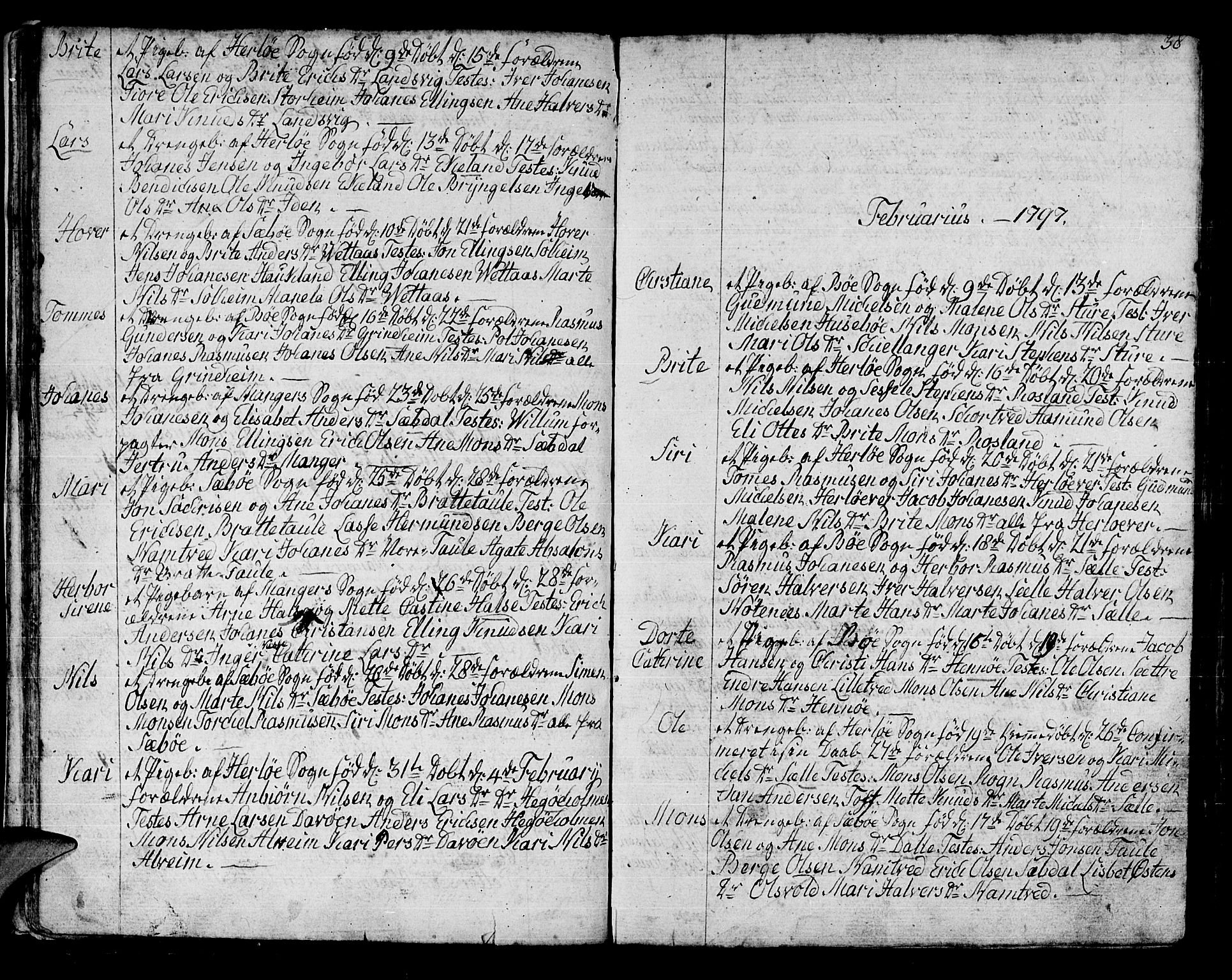 Manger sokneprestembete, SAB/A-76801/H/Haa: Parish register (official) no. A 2, 1792-1815, p. 38