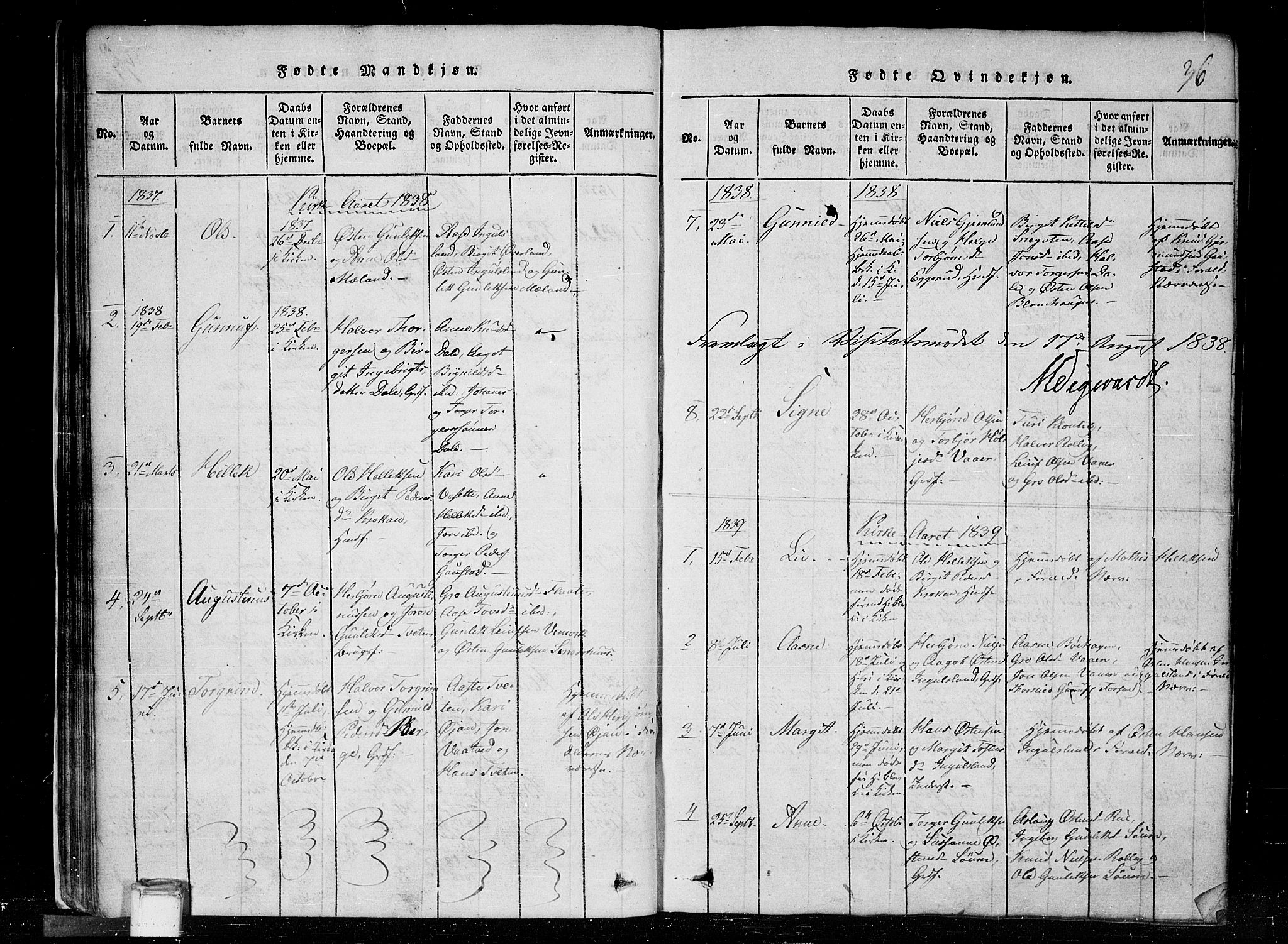 Tinn kirkebøker, SAKO/A-308/G/Gc/L0001: Parish register (copy) no. III 1, 1815-1879, p. 36
