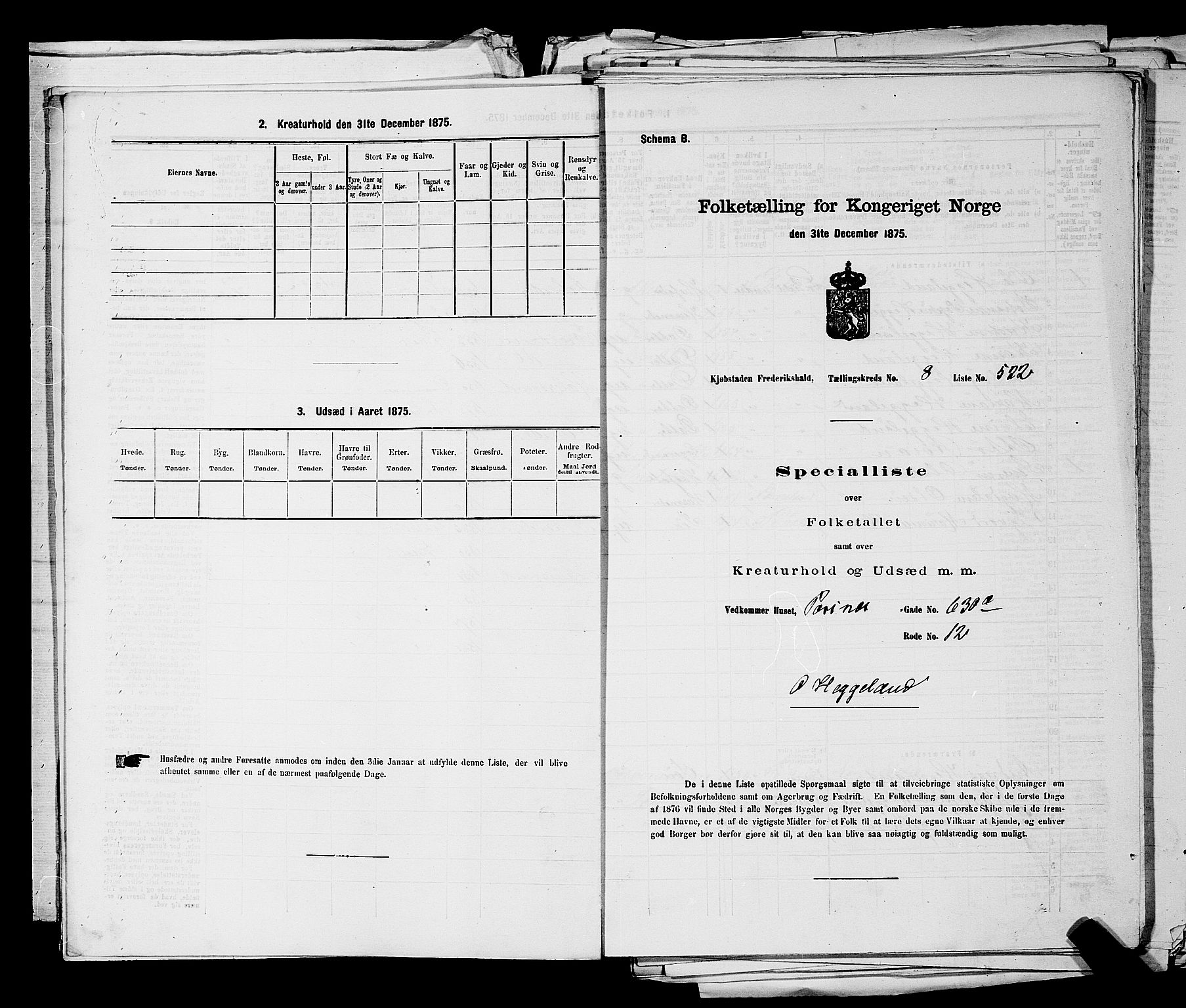 RA, 1875 census for 0101P Fredrikshald, 1875, p. 1286
