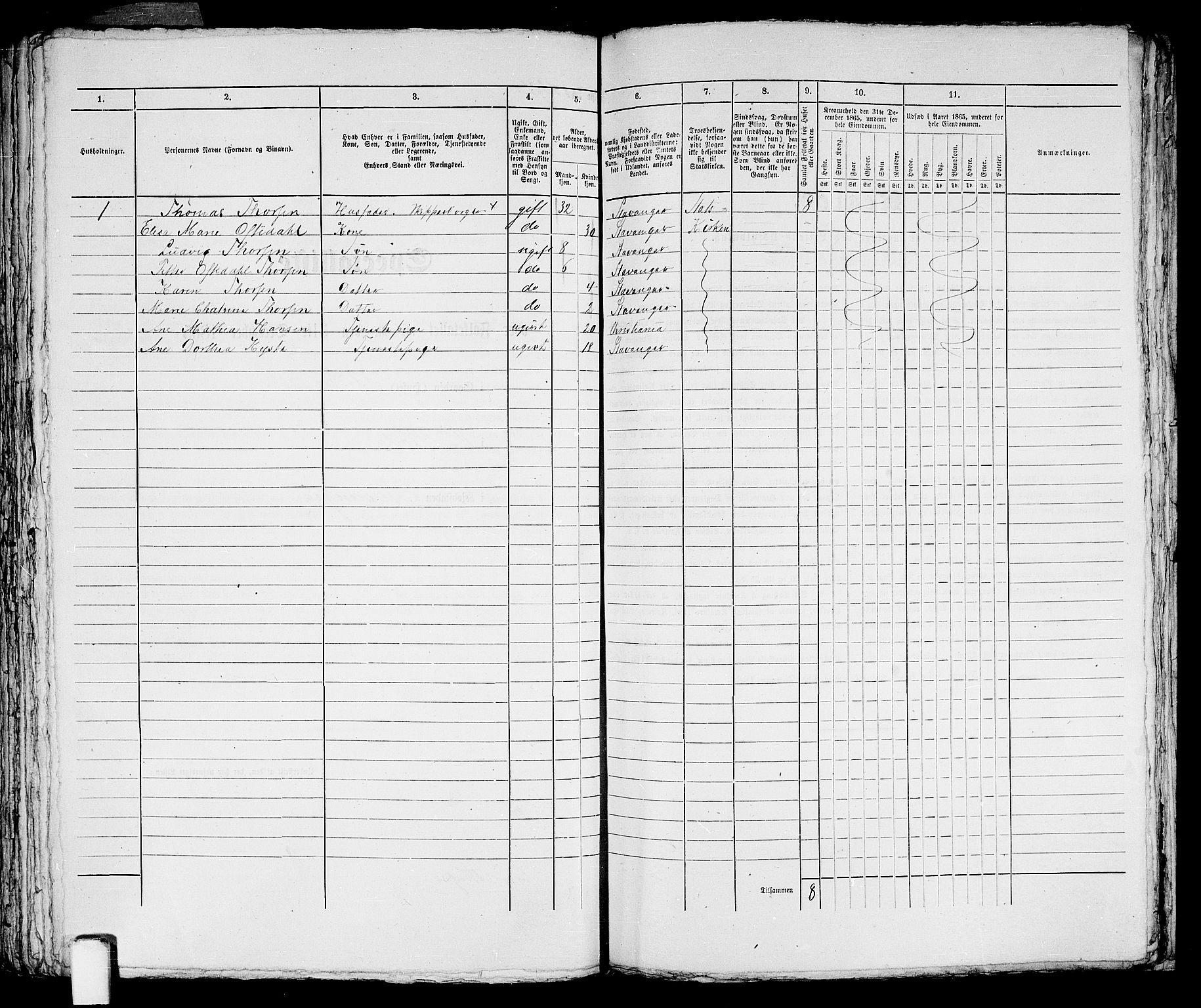 RA, 1865 census for Stavanger, 1865, p. 2817