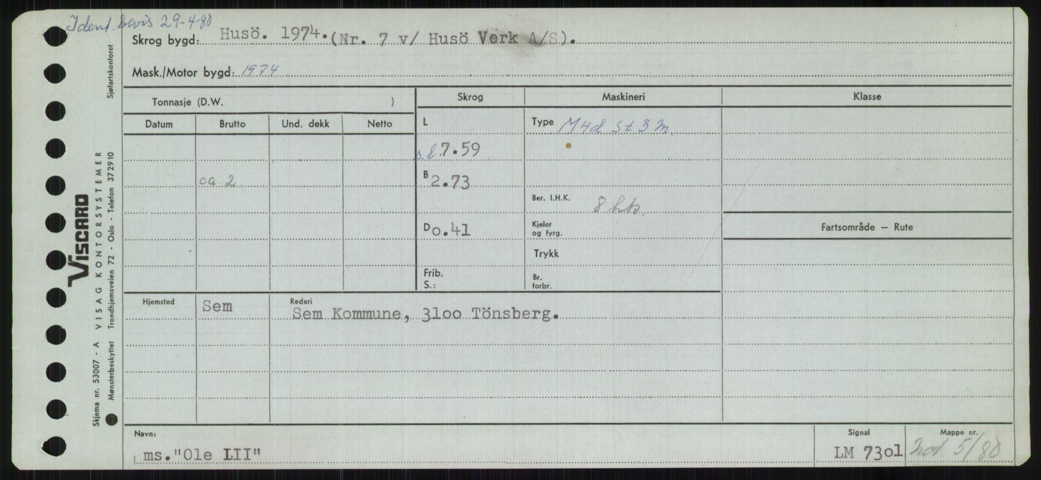 Sjøfartsdirektoratet med forløpere, Skipsmålingen, RA/S-1627/H/Ha/L0004/0002: Fartøy, Mas-R / Fartøy, Odin-R, p. 45