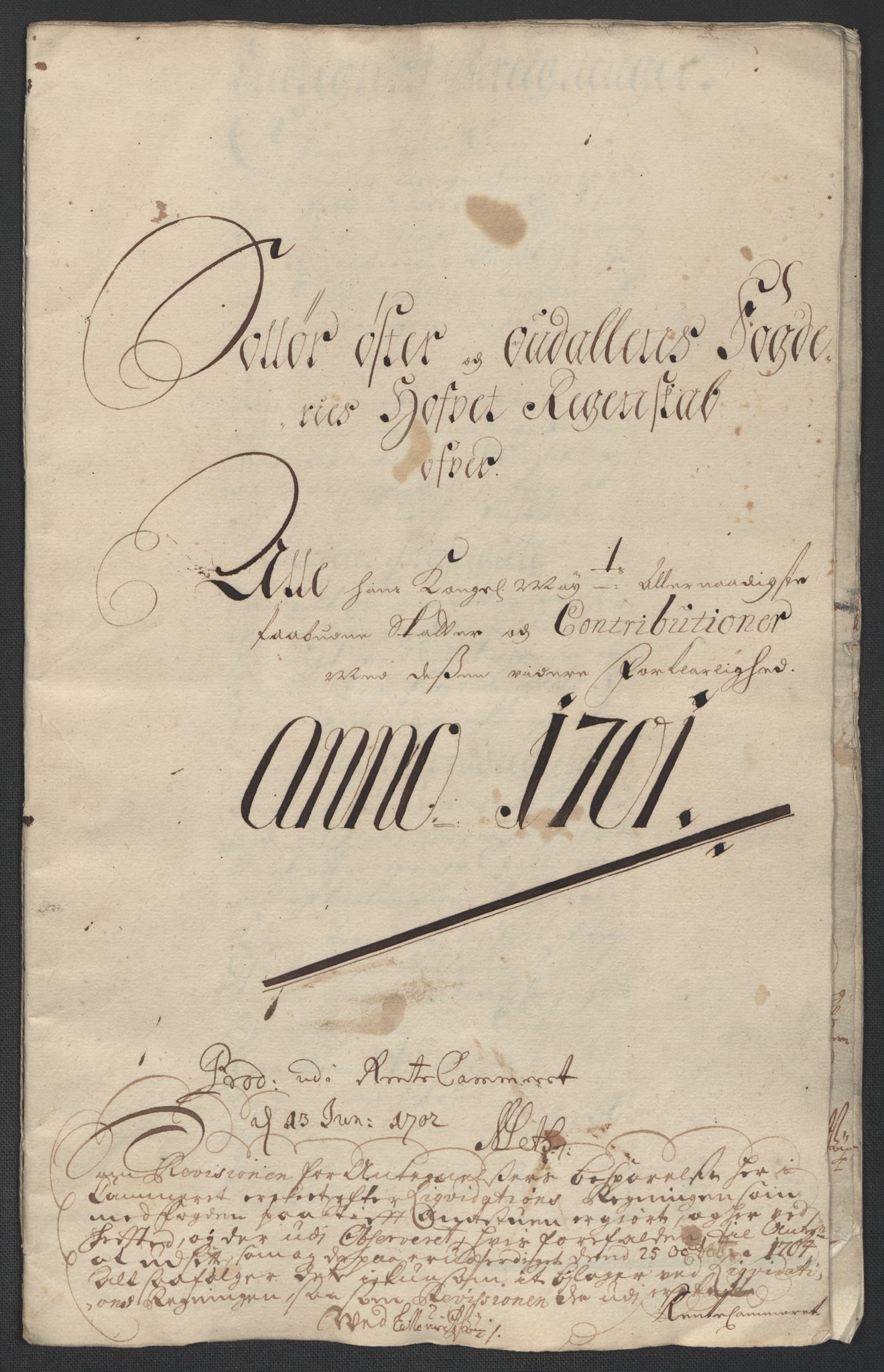 Rentekammeret inntil 1814, Reviderte regnskaper, Fogderegnskap, AV/RA-EA-4092/R13/L0839: Fogderegnskap Solør, Odal og Østerdal, 1701, p. 3