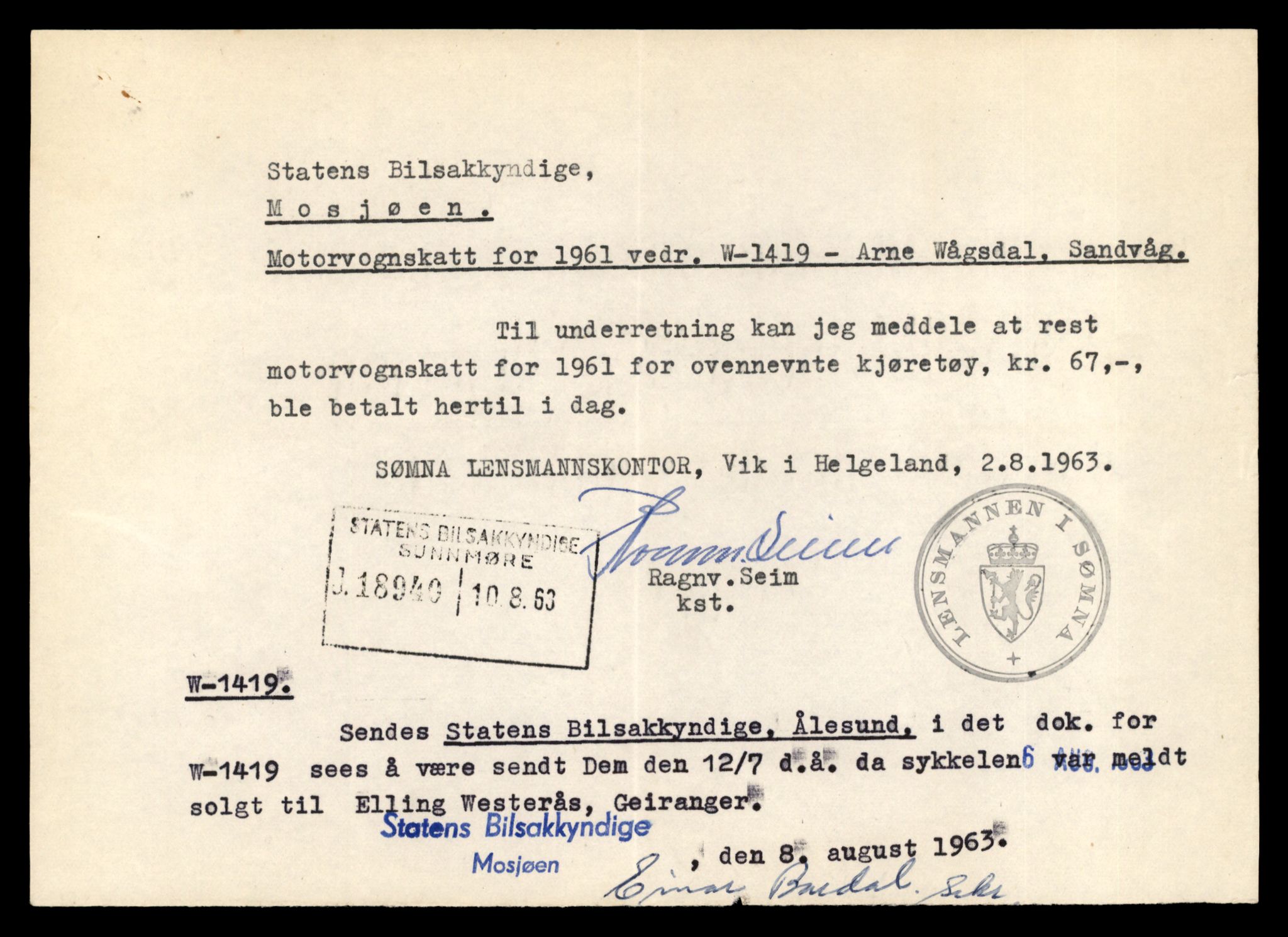 Møre og Romsdal vegkontor - Ålesund trafikkstasjon, SAT/A-4099/F/Fe/L0042: Registreringskort for kjøretøy T 13906 - T 14079, 1927-1998, p. 875