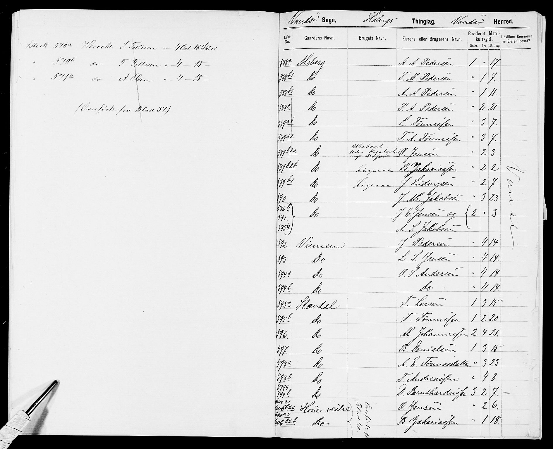 SAK, 1875 census for 1041L Vanse/Vanse og Farsund, 1875, p. 41