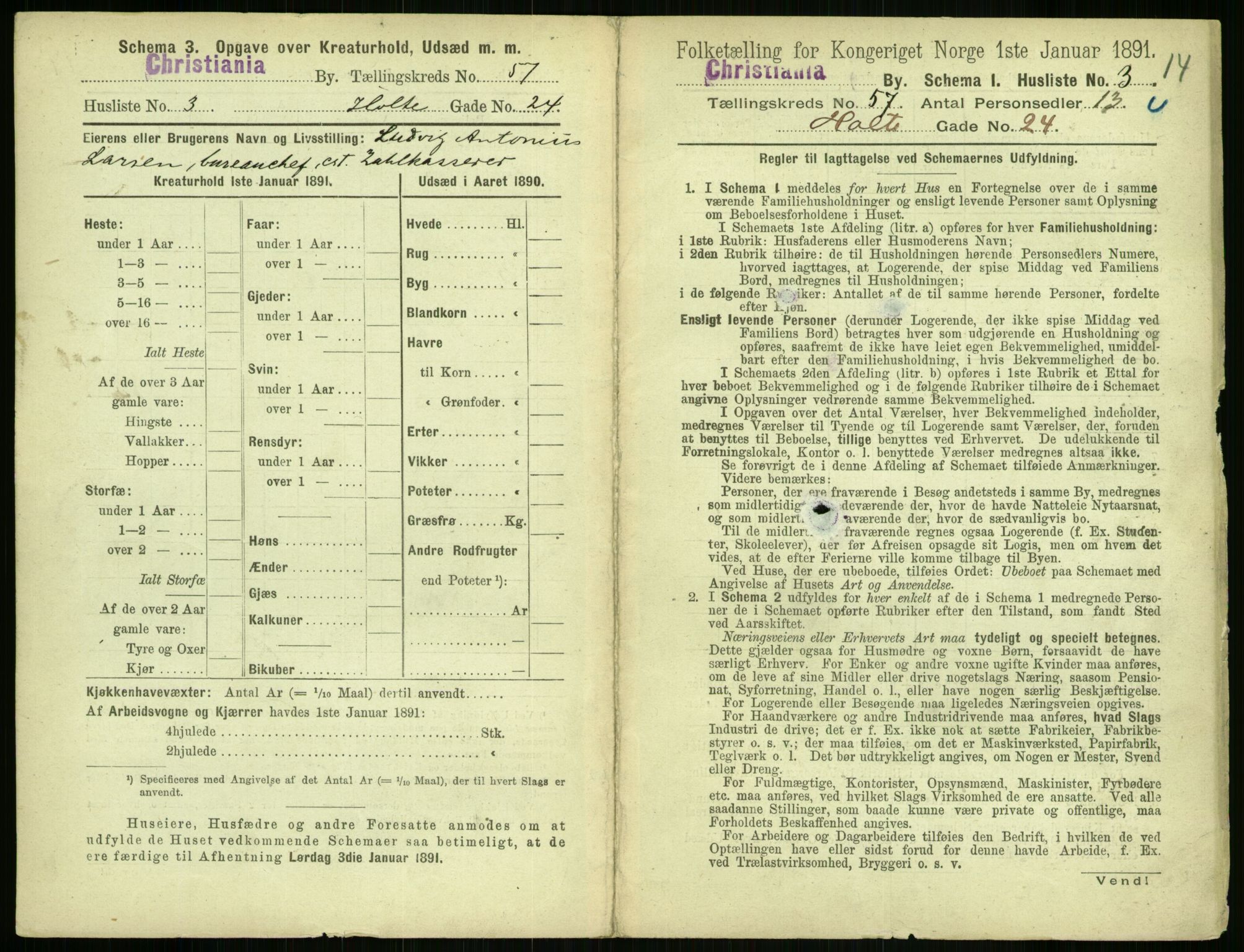 RA, 1891 census for 0301 Kristiania, 1891, p. 30422