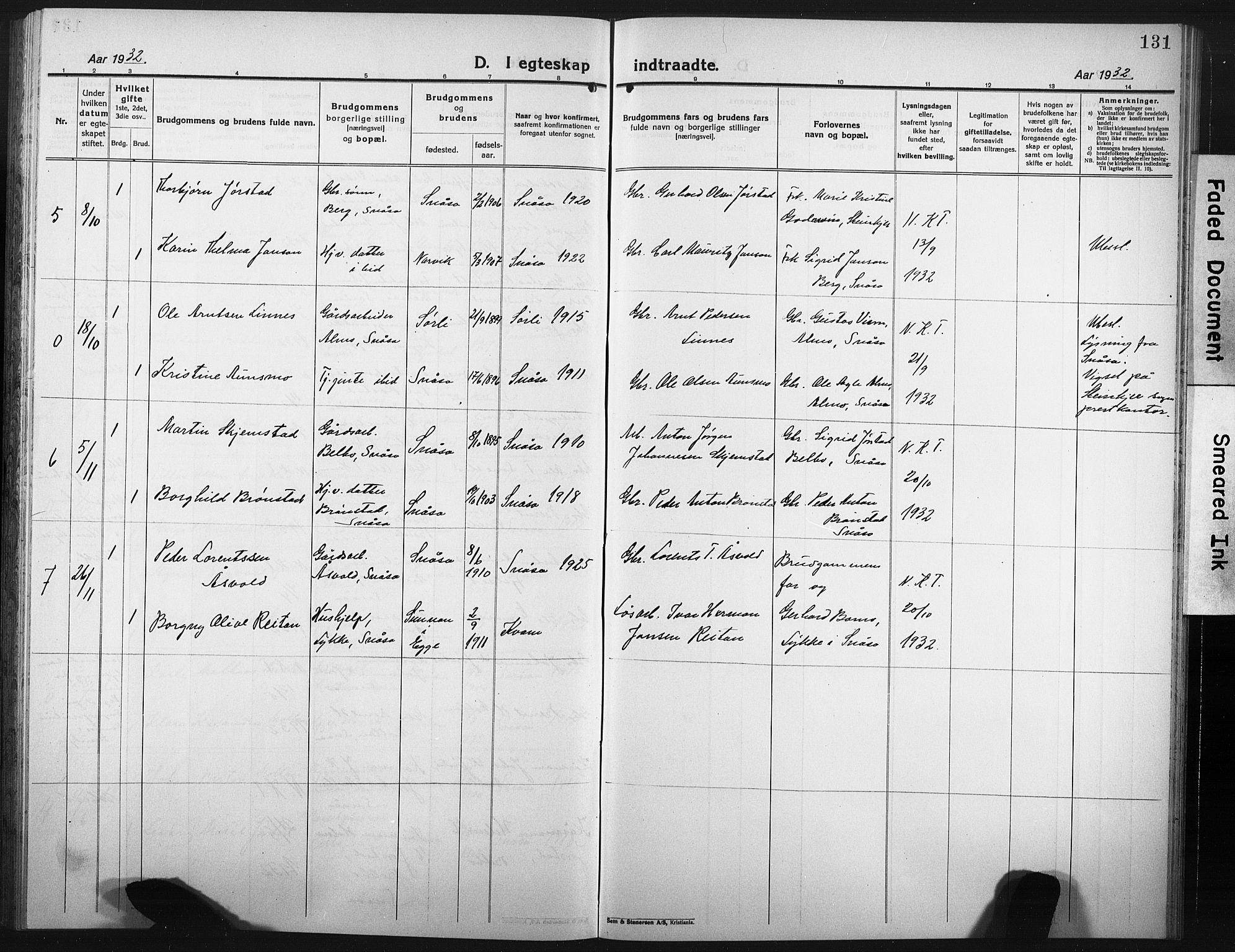 Ministerialprotokoller, klokkerbøker og fødselsregistre - Nord-Trøndelag, SAT/A-1458/749/L0480: Parish register (copy) no. 749C02, 1924-1932, p. 131
