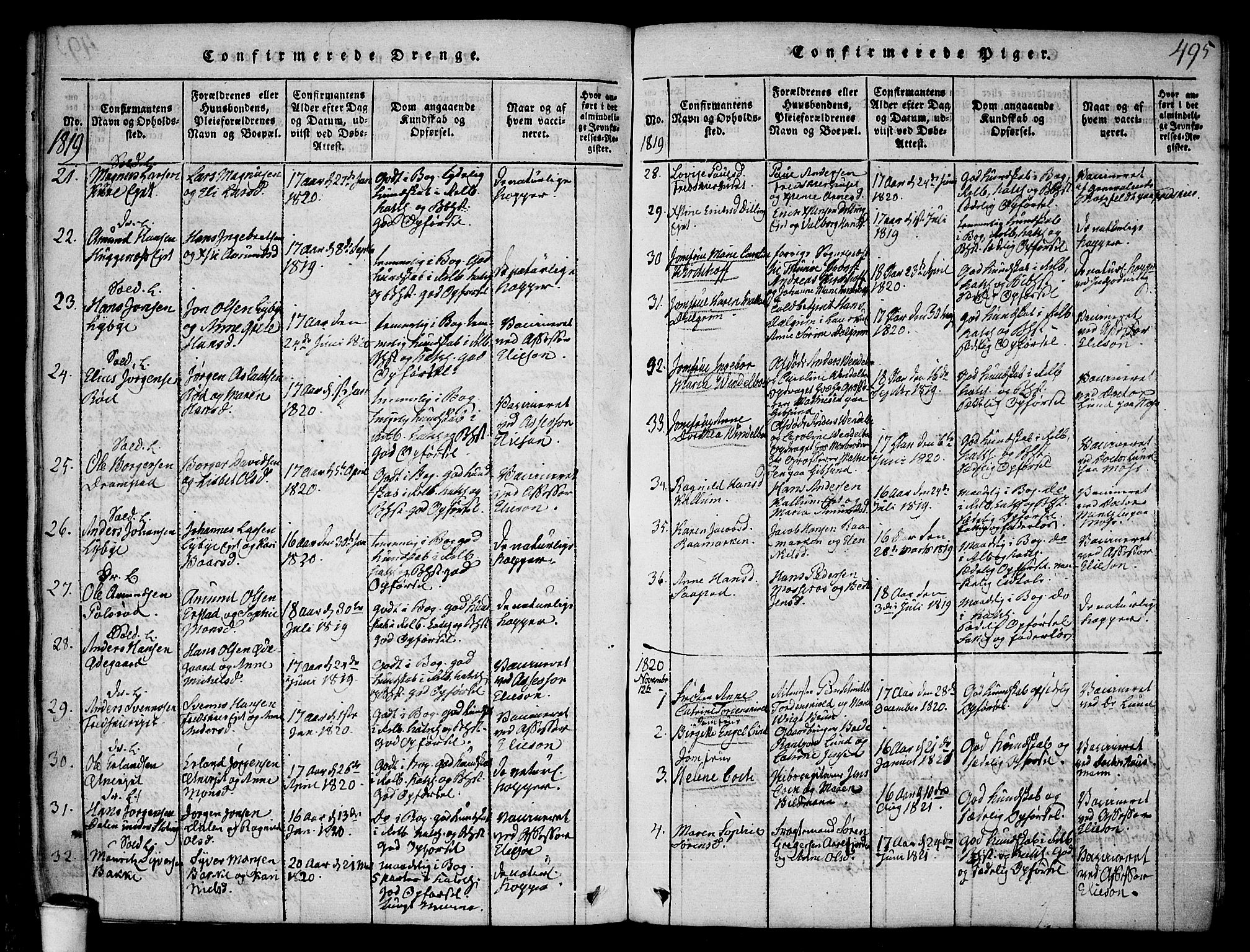 Rygge prestekontor Kirkebøker, SAO/A-10084b/F/Fa/L0003: Parish register (official) no. 3, 1814-1836, p. 494-495