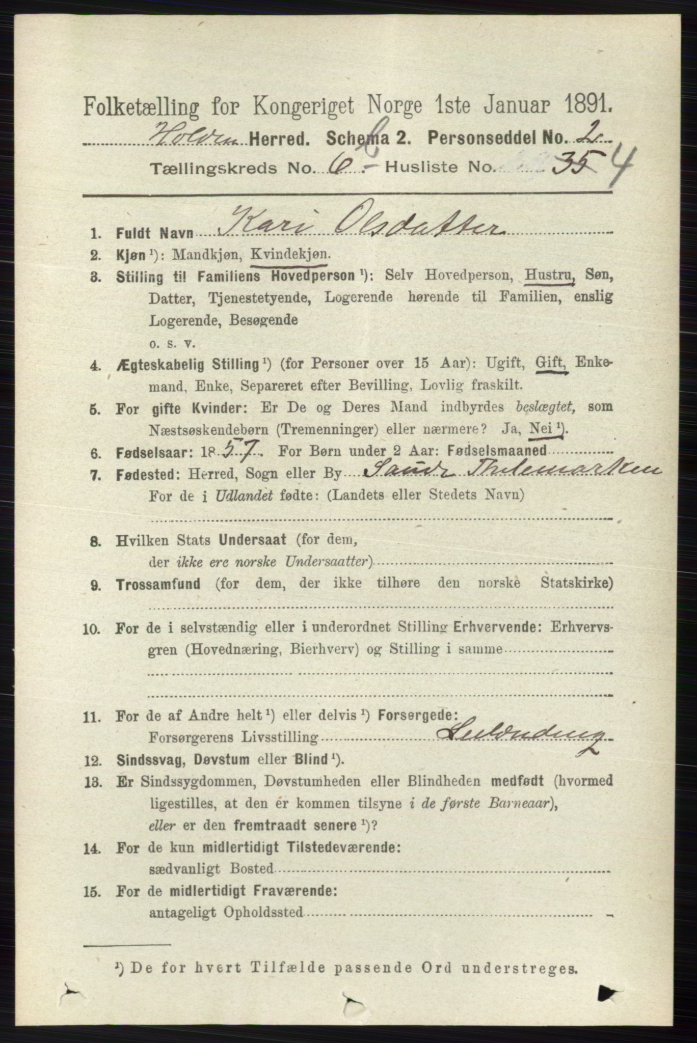 RA, 1891 census for 0819 Holla, 1891, p. 3191