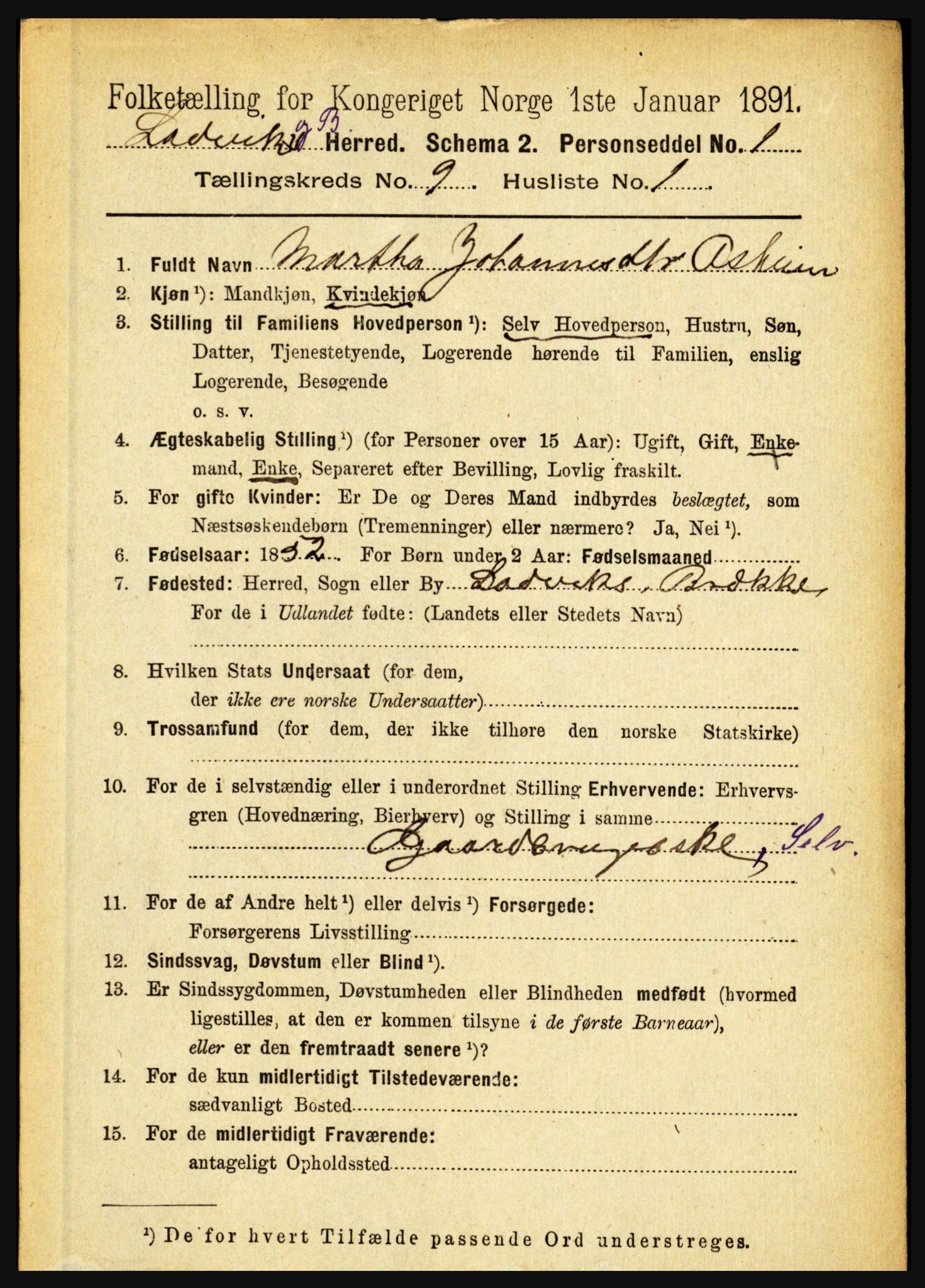 RA, 1891 census for 1415 Lavik og Brekke, 1891, p. 1803