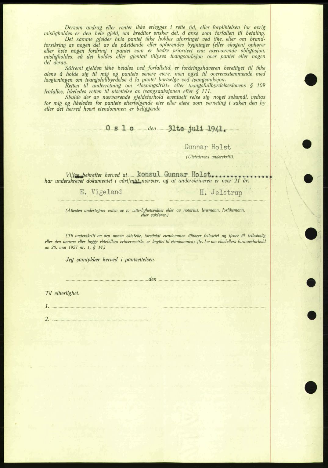 Moss sorenskriveri, AV/SAO-A-10168: Mortgage book no. B11, 1941-1942, Diary no: : 1451/1941