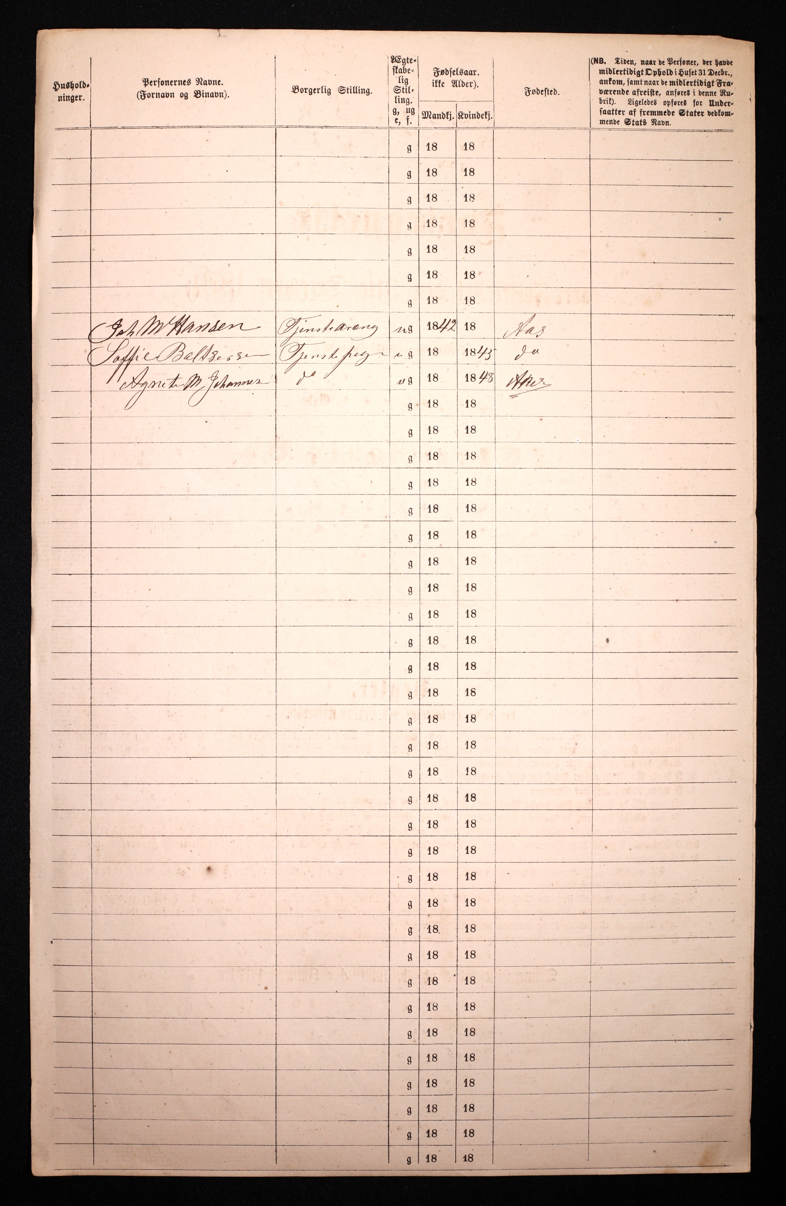 RA, 1870 census for 0301 Kristiania, 1870, p. 3408