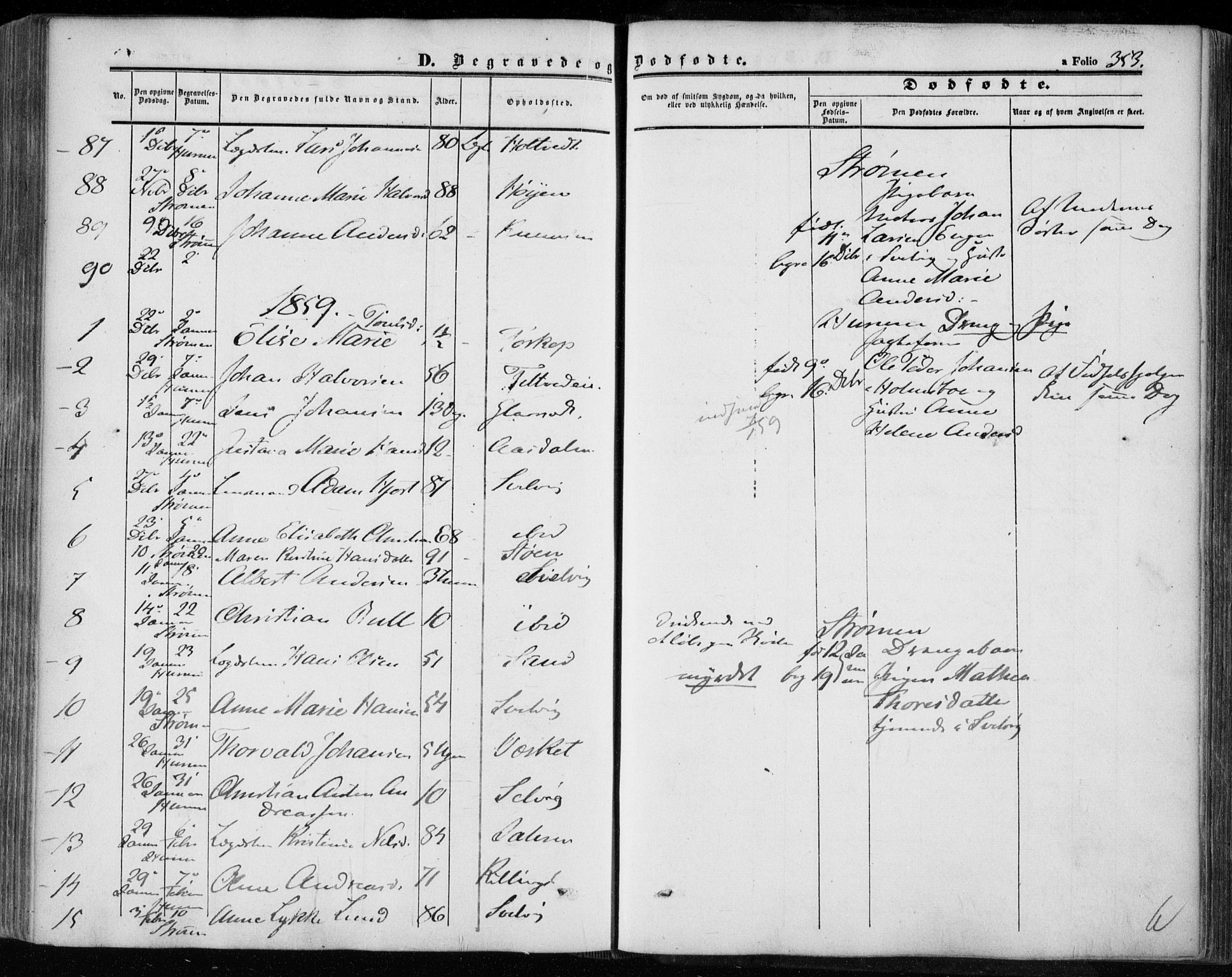 Hurum kirkebøker, SAKO/A-229/F/Fa/L0011: Parish register (official) no. 11, 1847-1860, p. 353