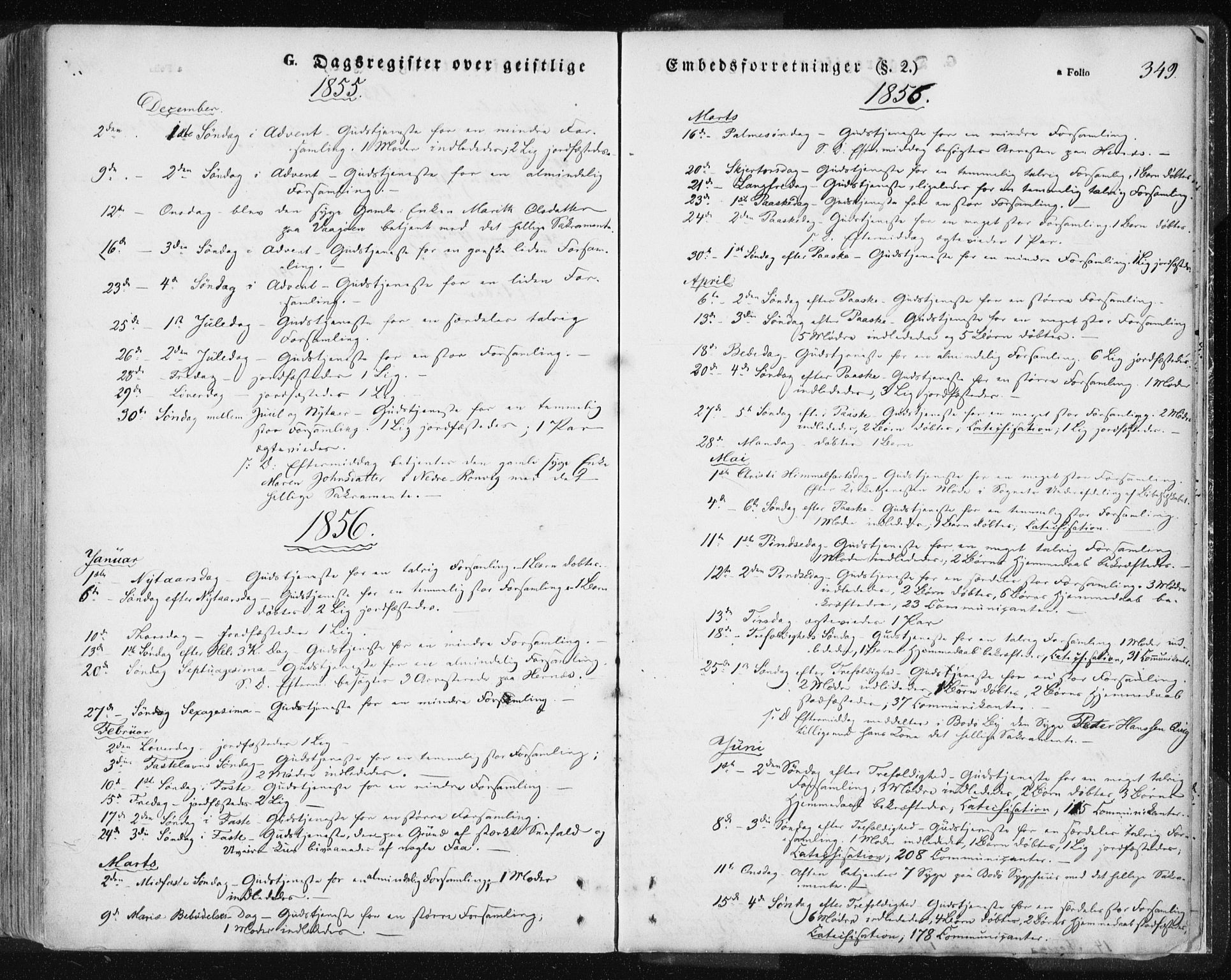 Ministerialprotokoller, klokkerbøker og fødselsregistre - Nordland, SAT/A-1459/801/L0007: Parish register (official) no. 801A07, 1845-1863, p. 349