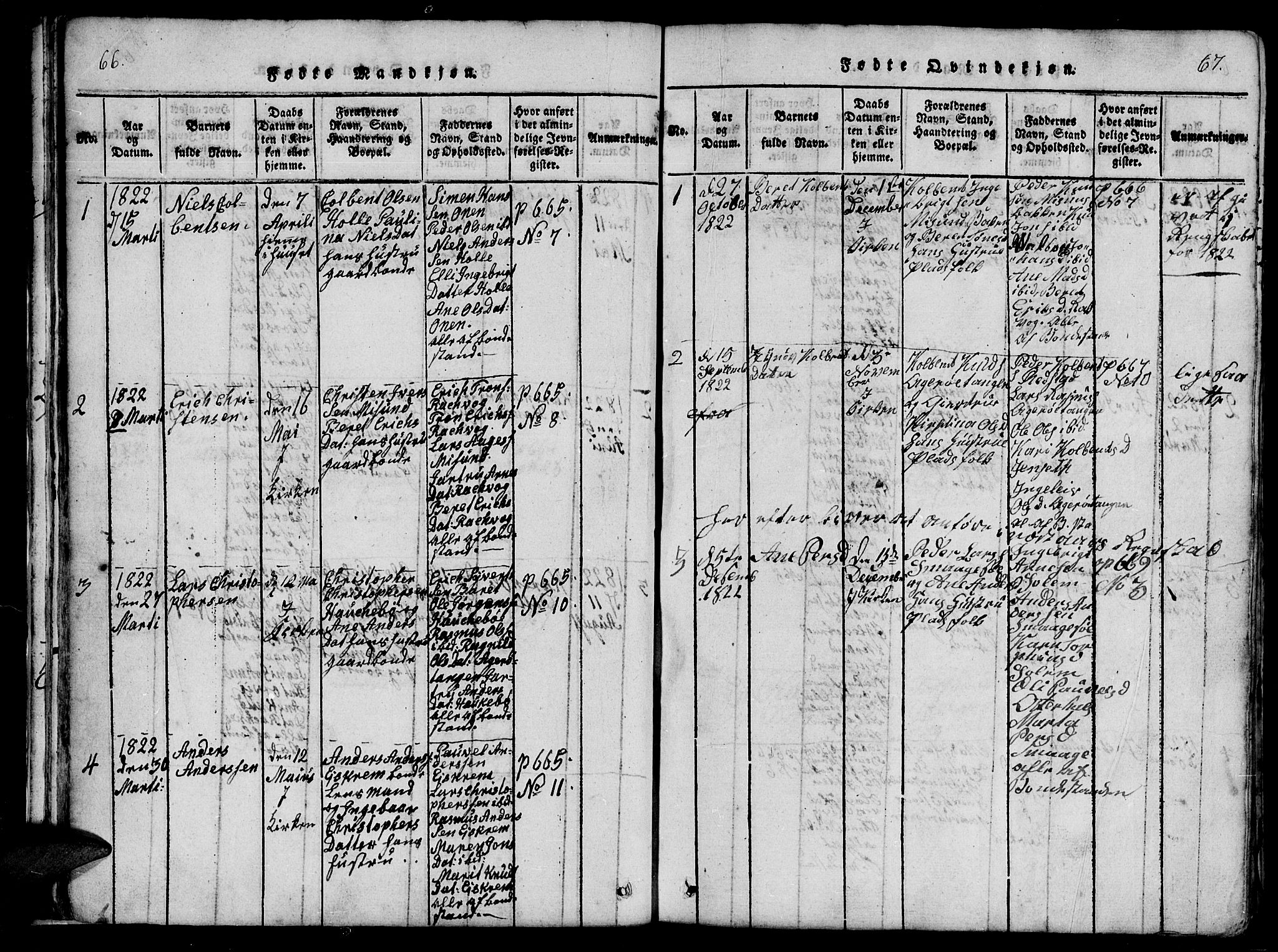 Ministerialprotokoller, klokkerbøker og fødselsregistre - Møre og Romsdal, AV/SAT-A-1454/560/L0718: Parish register (official) no. 560A02, 1817-1844, p. 66-67