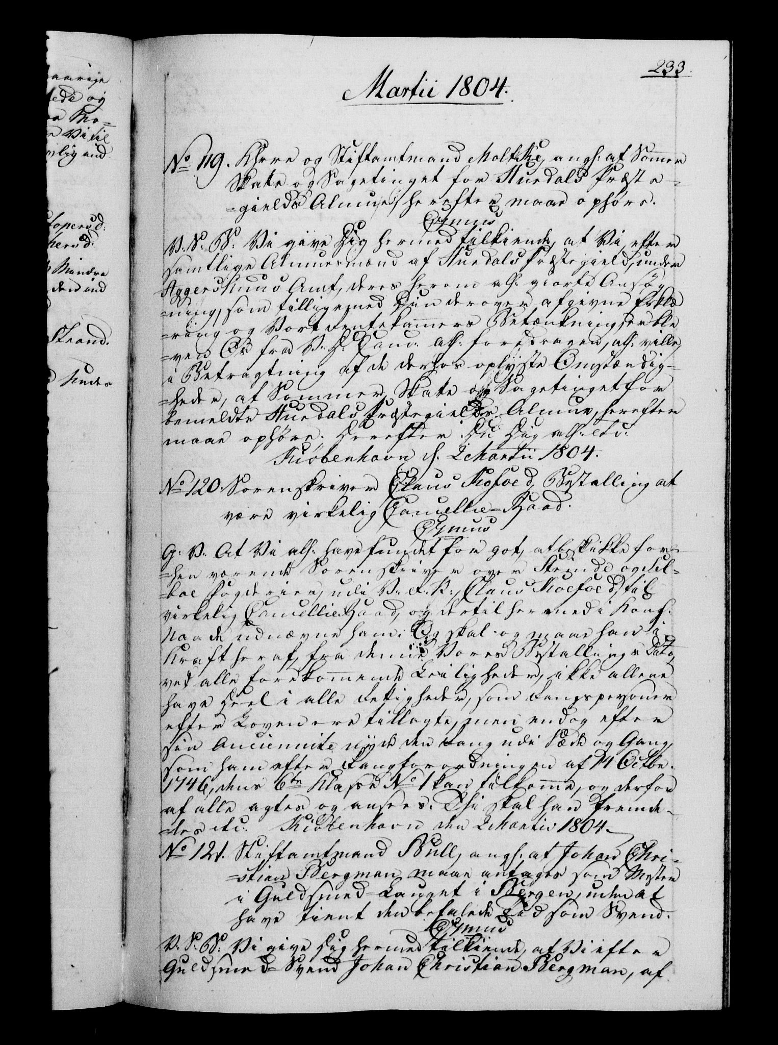 Danske Kanselli 1800-1814, RA/EA-3024/H/Hf/Hfb/Hfba/L0002: Registranter, 1802-1804, p. 233a