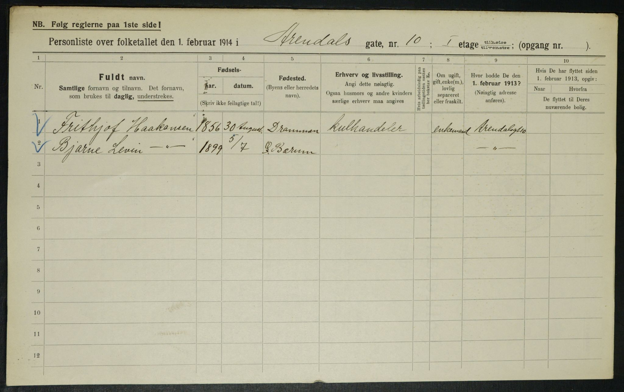 OBA, Municipal Census 1914 for Kristiania, 1914, p. 2028