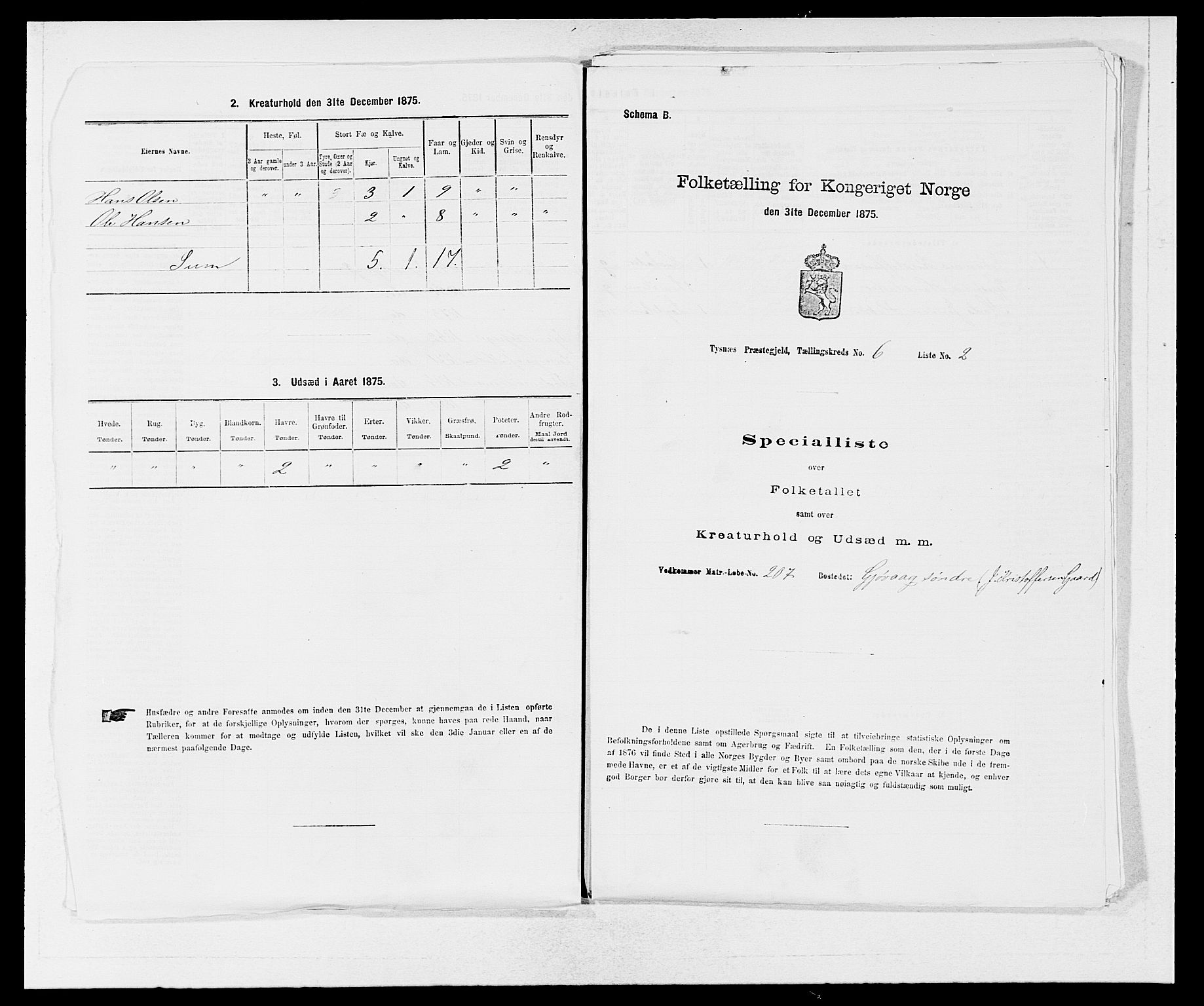 SAB, 1875 census for 1223P Tysnes, 1875, p. 648