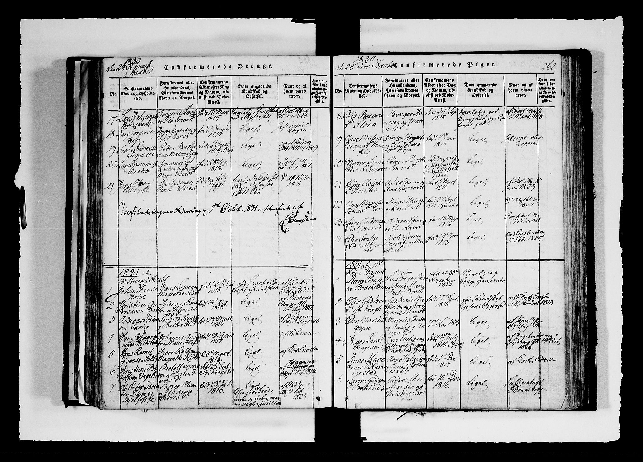 Hobøl prestekontor Kirkebøker, AV/SAO-A-2002/F/Fa/L0002: Parish register (official) no. I 2, 1814-1841, p. 262