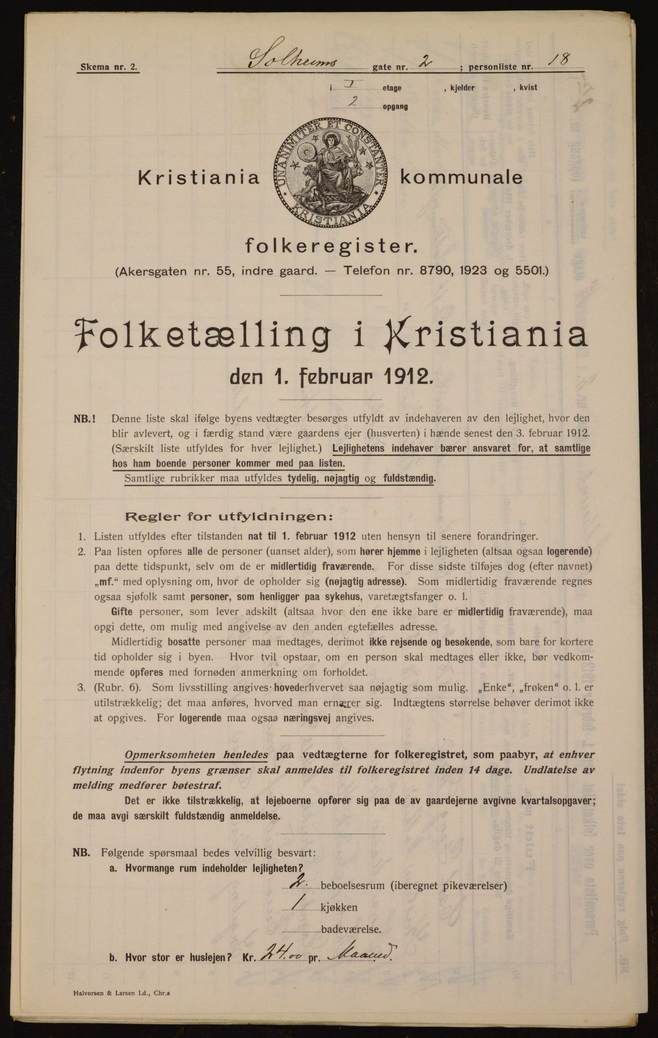 OBA, Municipal Census 1912 for Kristiania, 1912, p. 99832